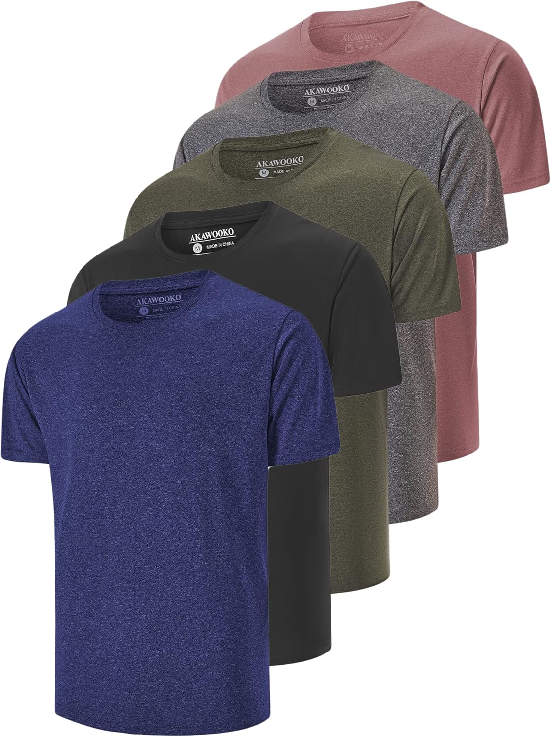 5 Pack Men's Performance Crew Neck Short Sleeve Tees - Image 10