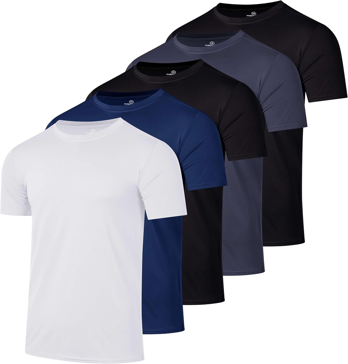 5 Pack Men's Short Sleeve Crew Neck Athletic Tees - Image 15