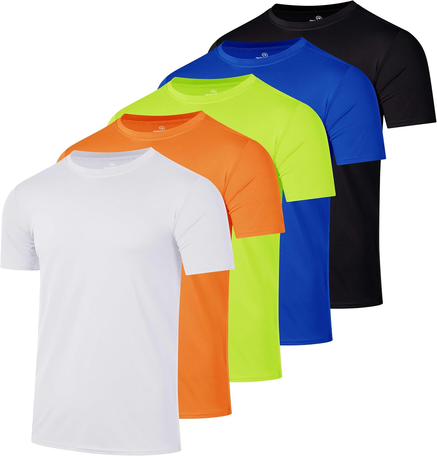 5 Pack Men's Short Sleeve Crew Neck Athletic Tees - Image 23