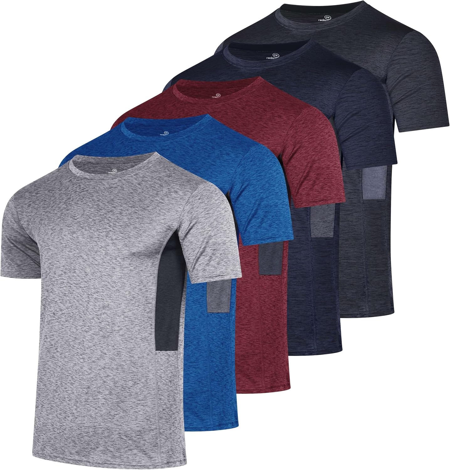 5 Pack Men's Short Sleeve Crew Neck Athletic Tees - Image 17