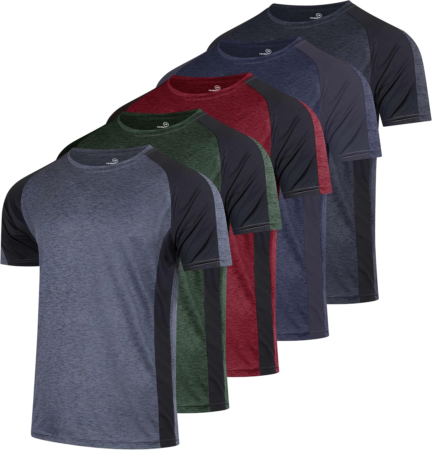 5 Pack Men's Short Sleeve Crew Neck Athletic Tees - Image 14