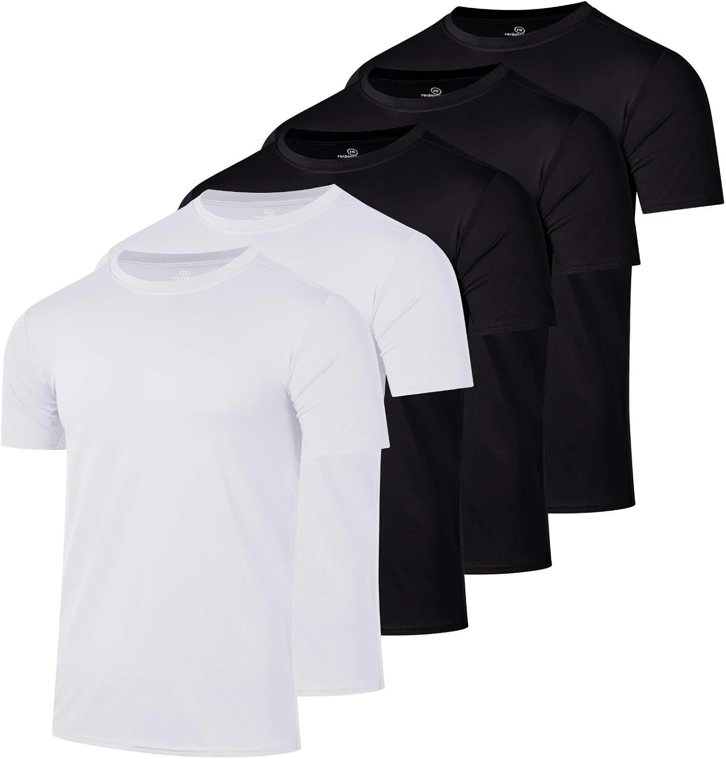 5 Pack Men's Short Sleeve Crew Neck Athletic Tees - Image 25
