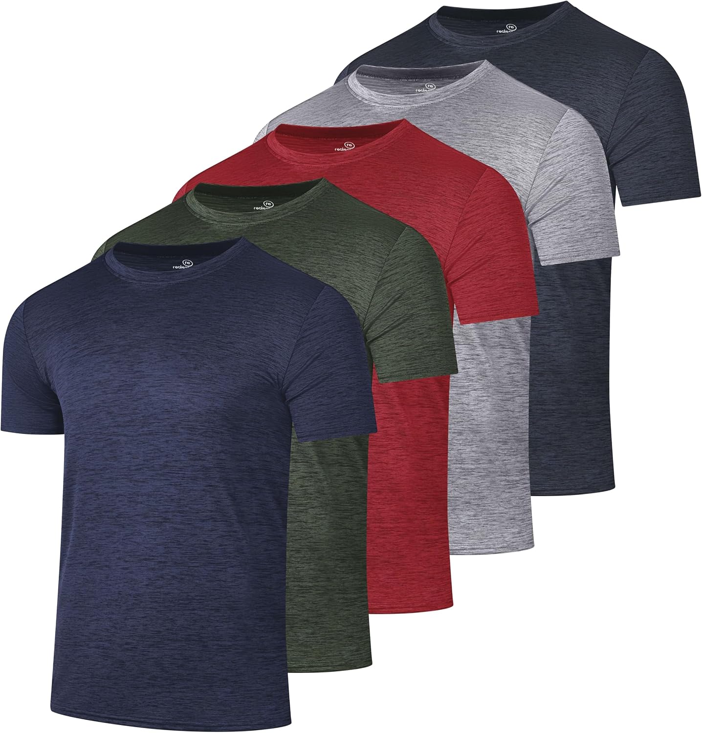 5 Pack Men's Short Sleeve Crew Neck Athletic Tees - Image 21