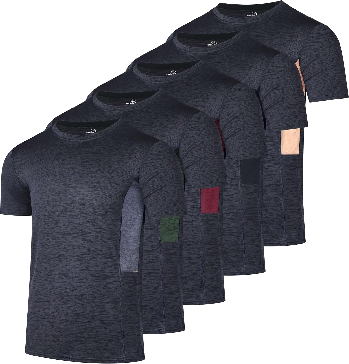 5 Pack Men's Short Sleeve Crew Neck Athletic Tees - Image 22