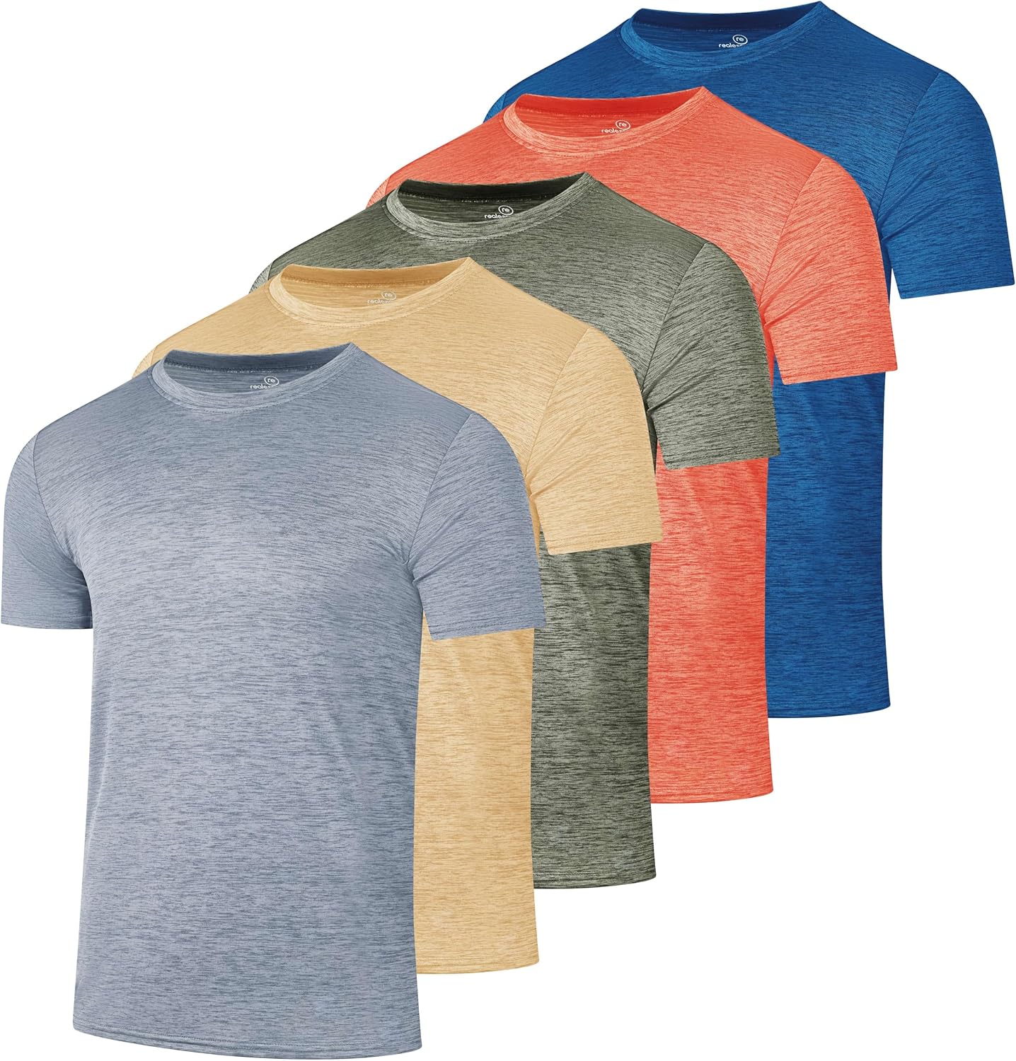 5 Pack Men's Short Sleeve Crew Neck Athletic Tees - Image 19
