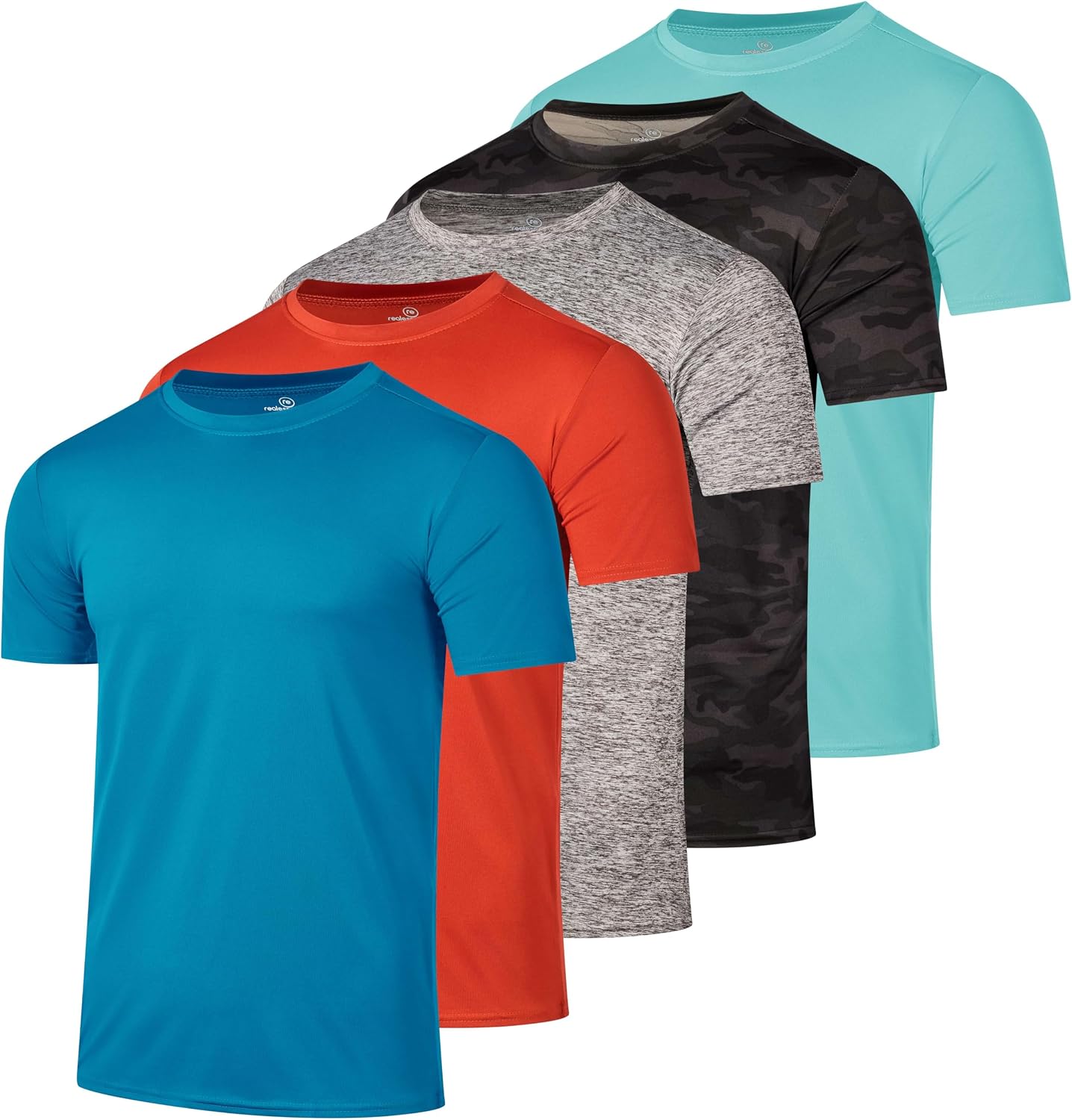 5 Pack Men's Short Sleeve Crew Neck Athletic Tees - Image 18