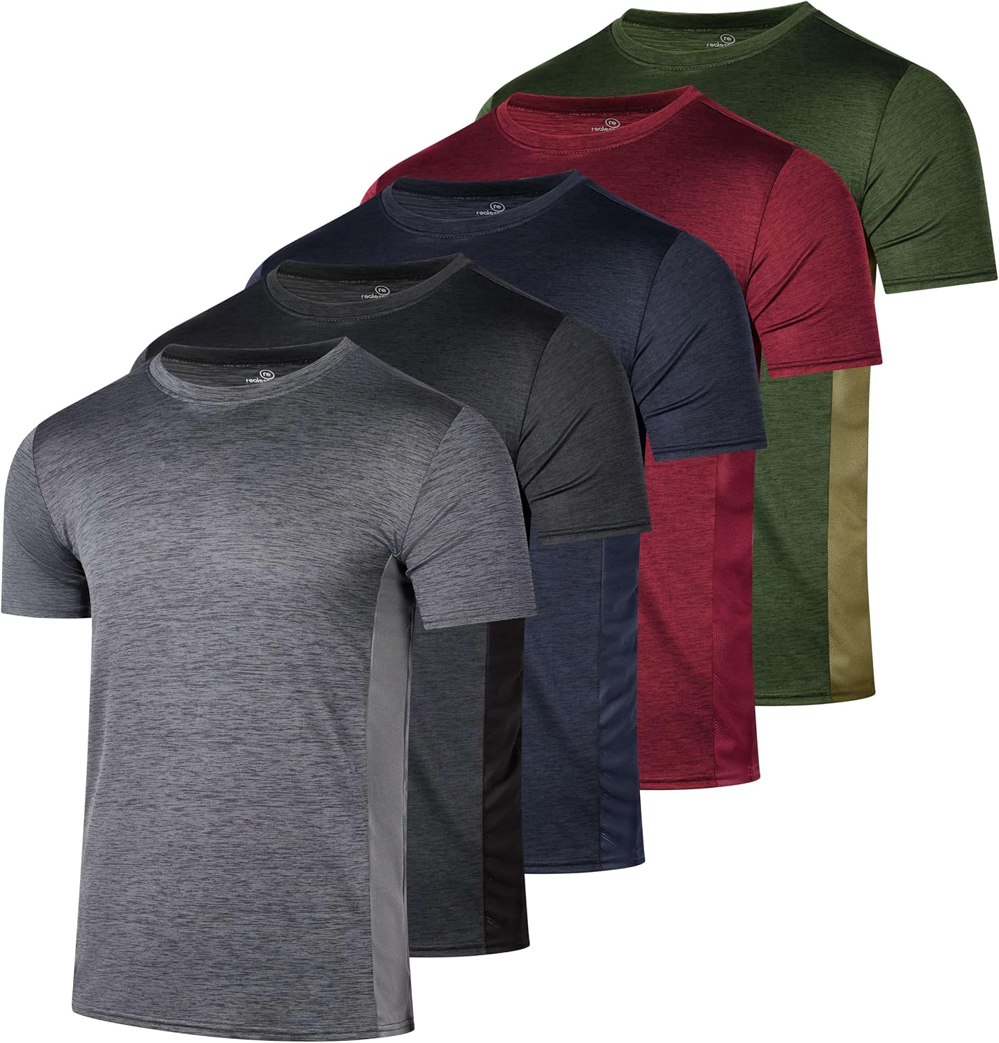 5 Pack Men's Short Sleeve Crew Neck Athletic Tees - Image 24