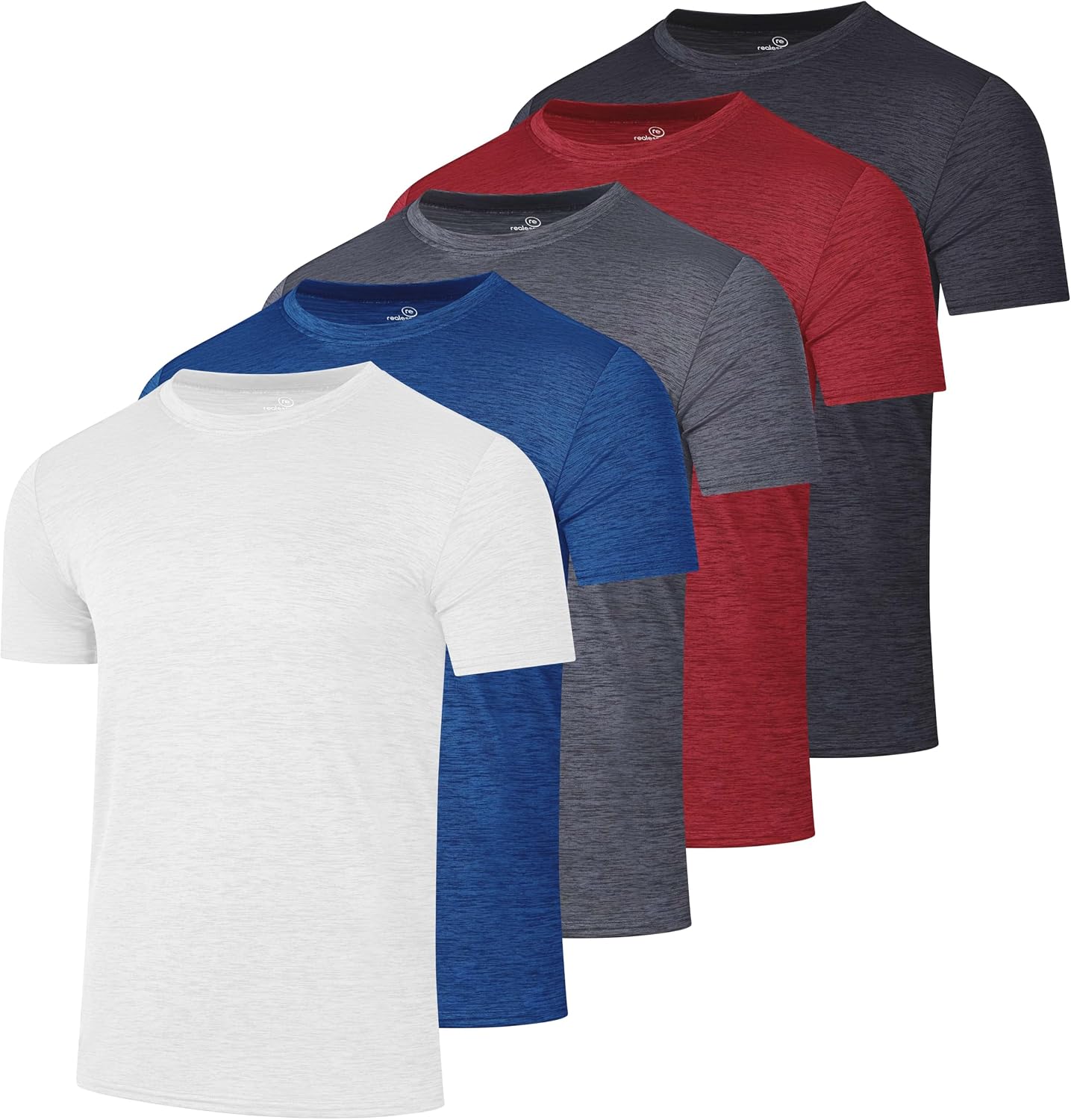 5 Pack Men's Short Sleeve Crew Neck Athletic Tees - Image 12