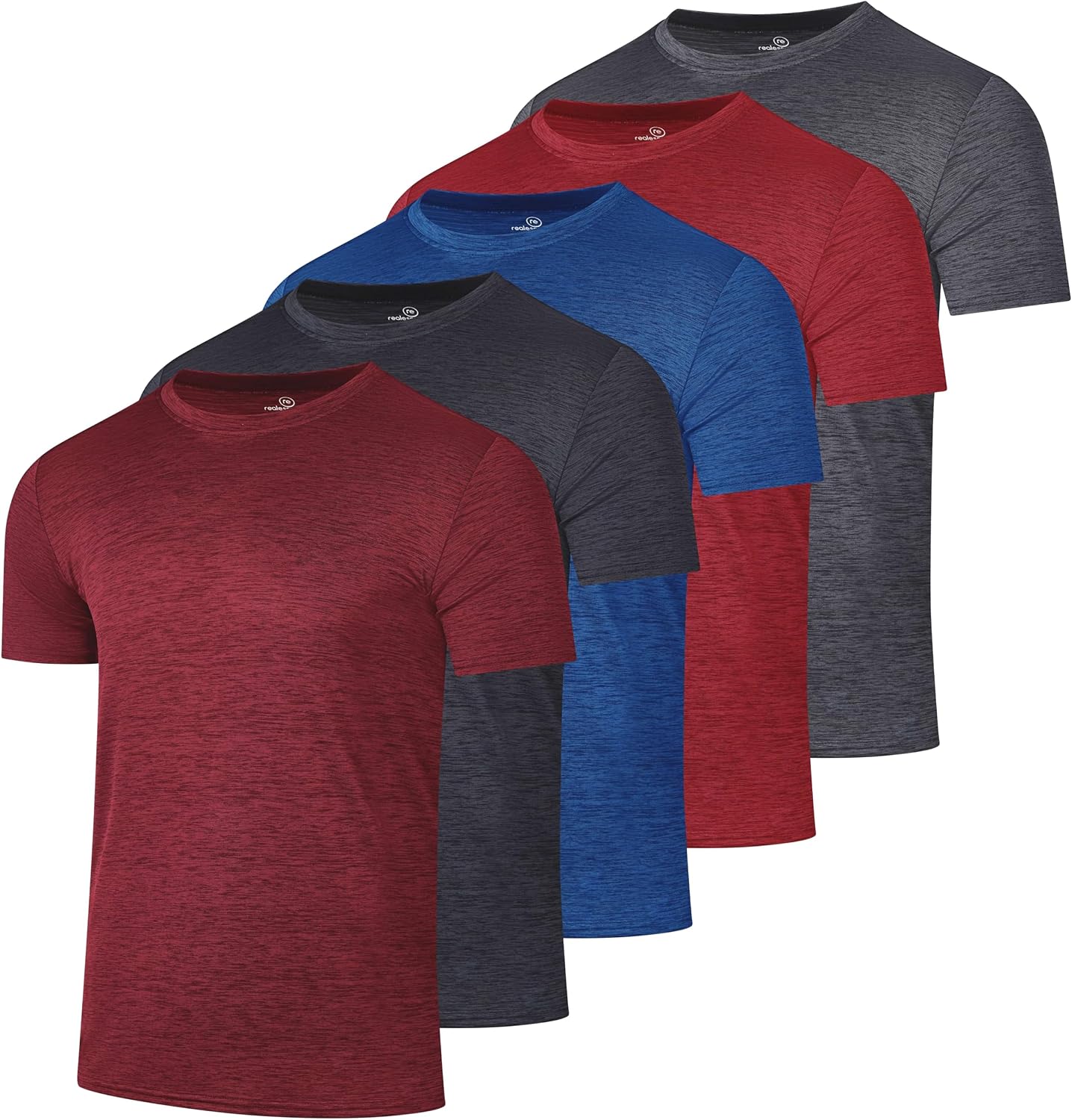 5 Pack Men's Short Sleeve Crew Neck Athletic Tees - Image 10