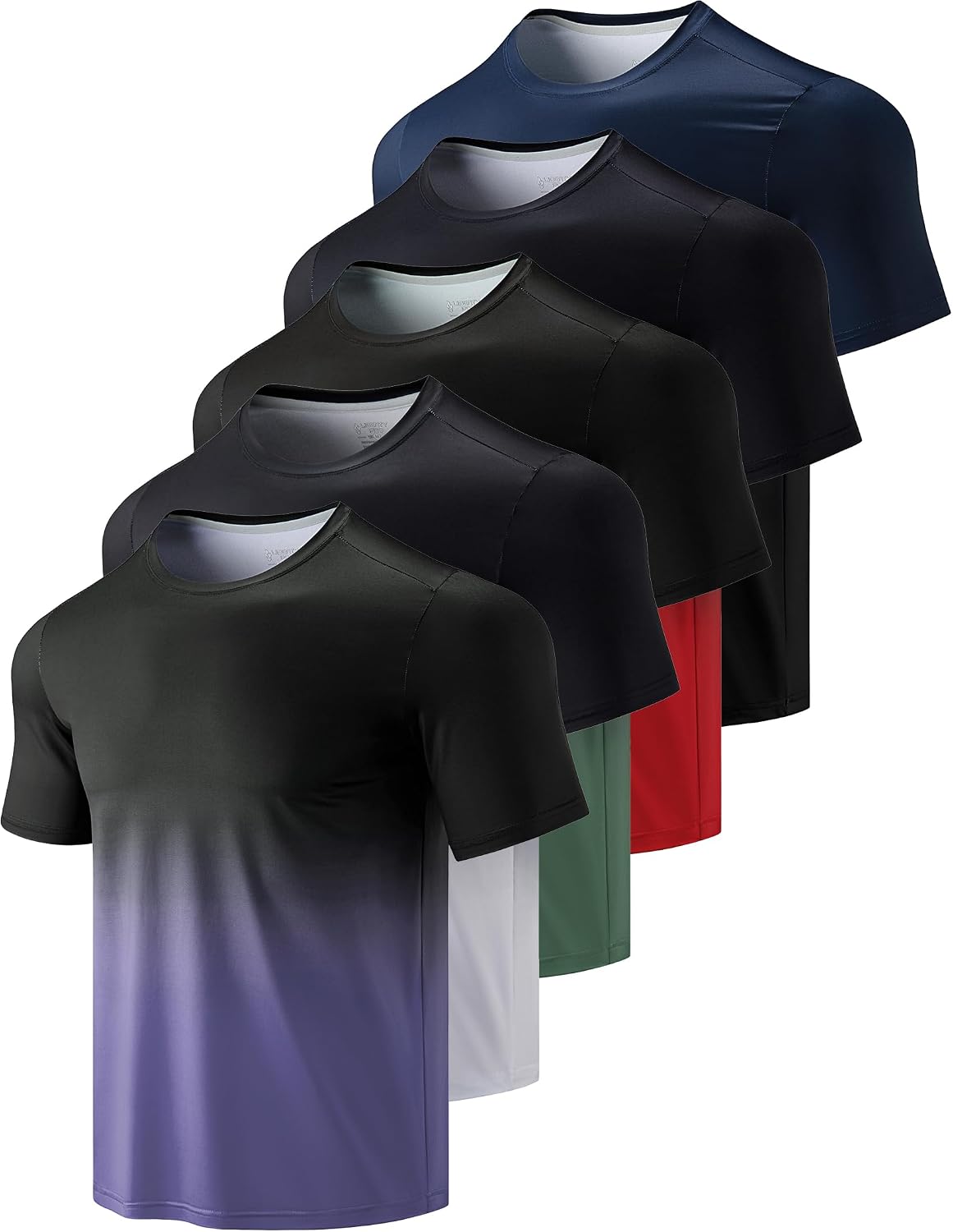 Five Pack Men's Performance Crew Neck T-Shirts - Image 12