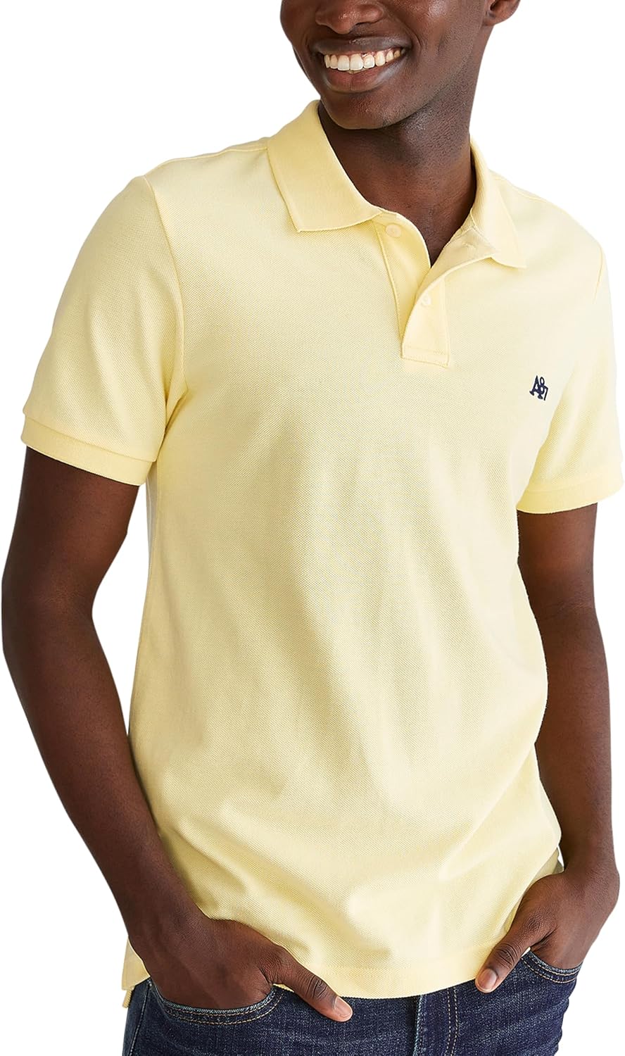 Men's Solid Green Short Sleeve Polo Shirt, Cotton Blend - Image 23