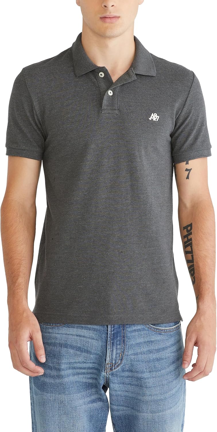 Men's Solid Green Short Sleeve Polo Shirt, Cotton Blend - Image 22