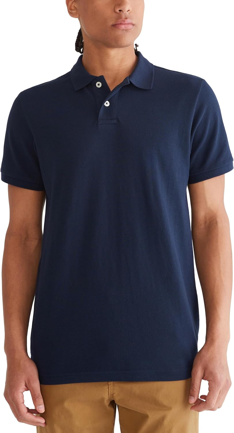 Men's Solid Green Short Sleeve Polo Shirt, Cotton Blend - Image 14