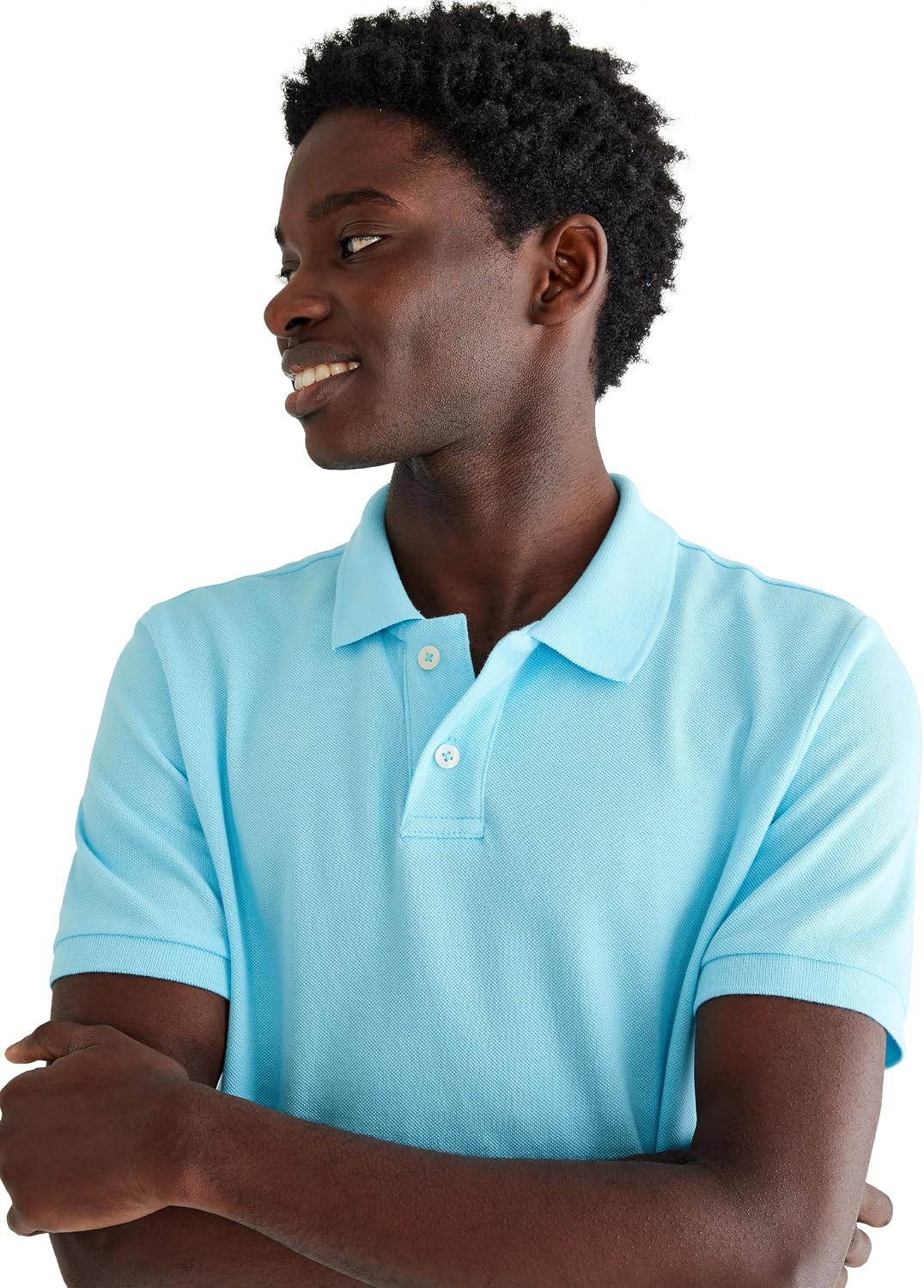 Men's Solid Green Short Sleeve Polo Shirt, Cotton Blend - Image 12
