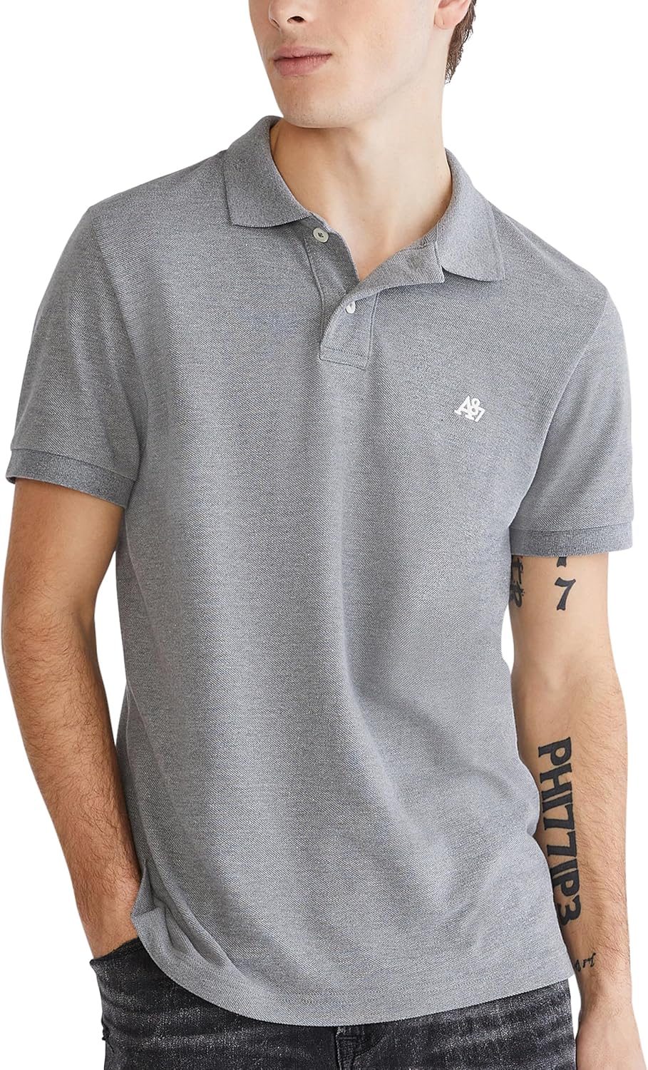 Men's Solid Green Short Sleeve Polo Shirt, Cotton Blend - Image 27