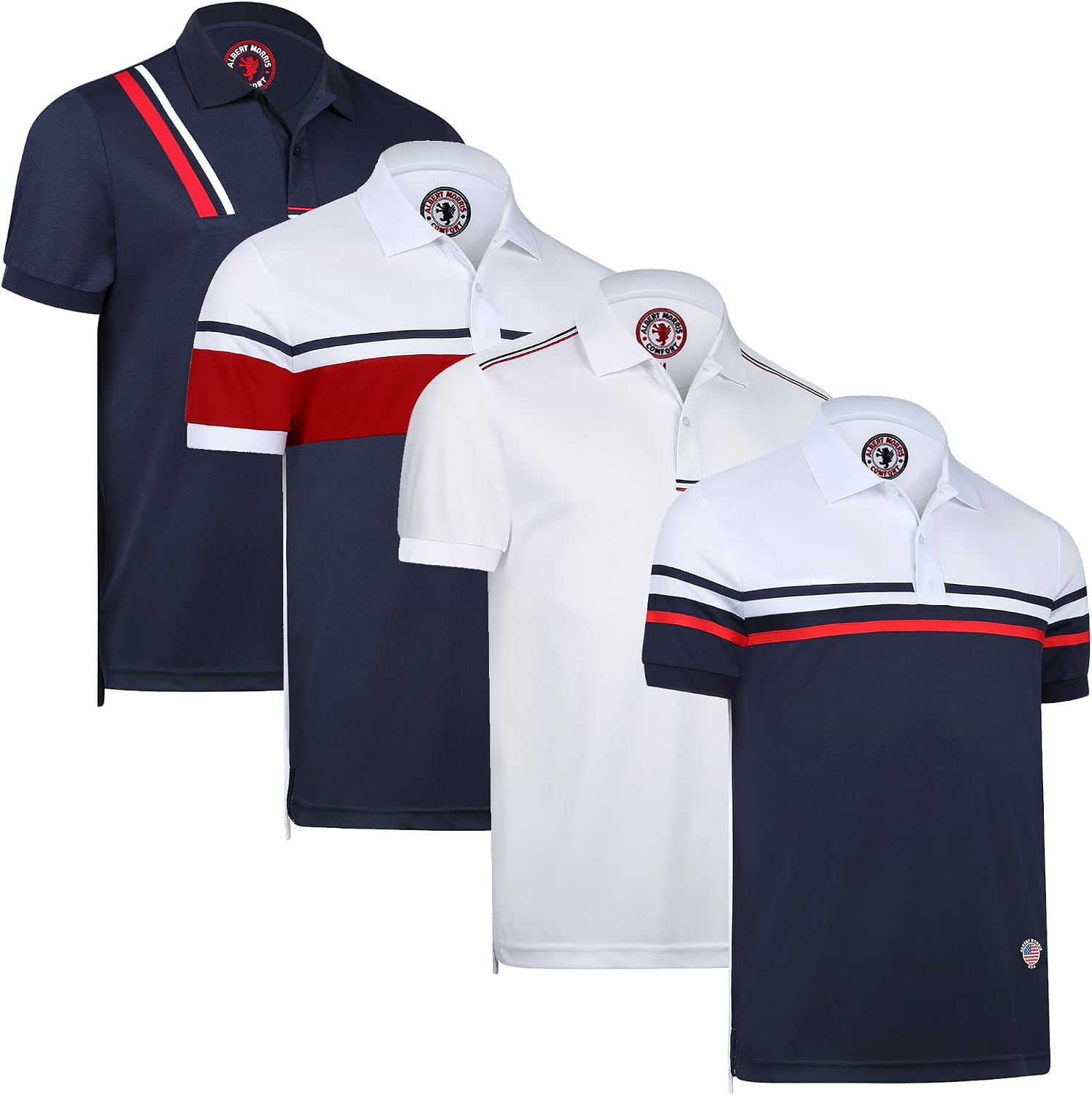 Men's Short Sleeve Polo Shirt, Polyester, 4-Pack - Image 12