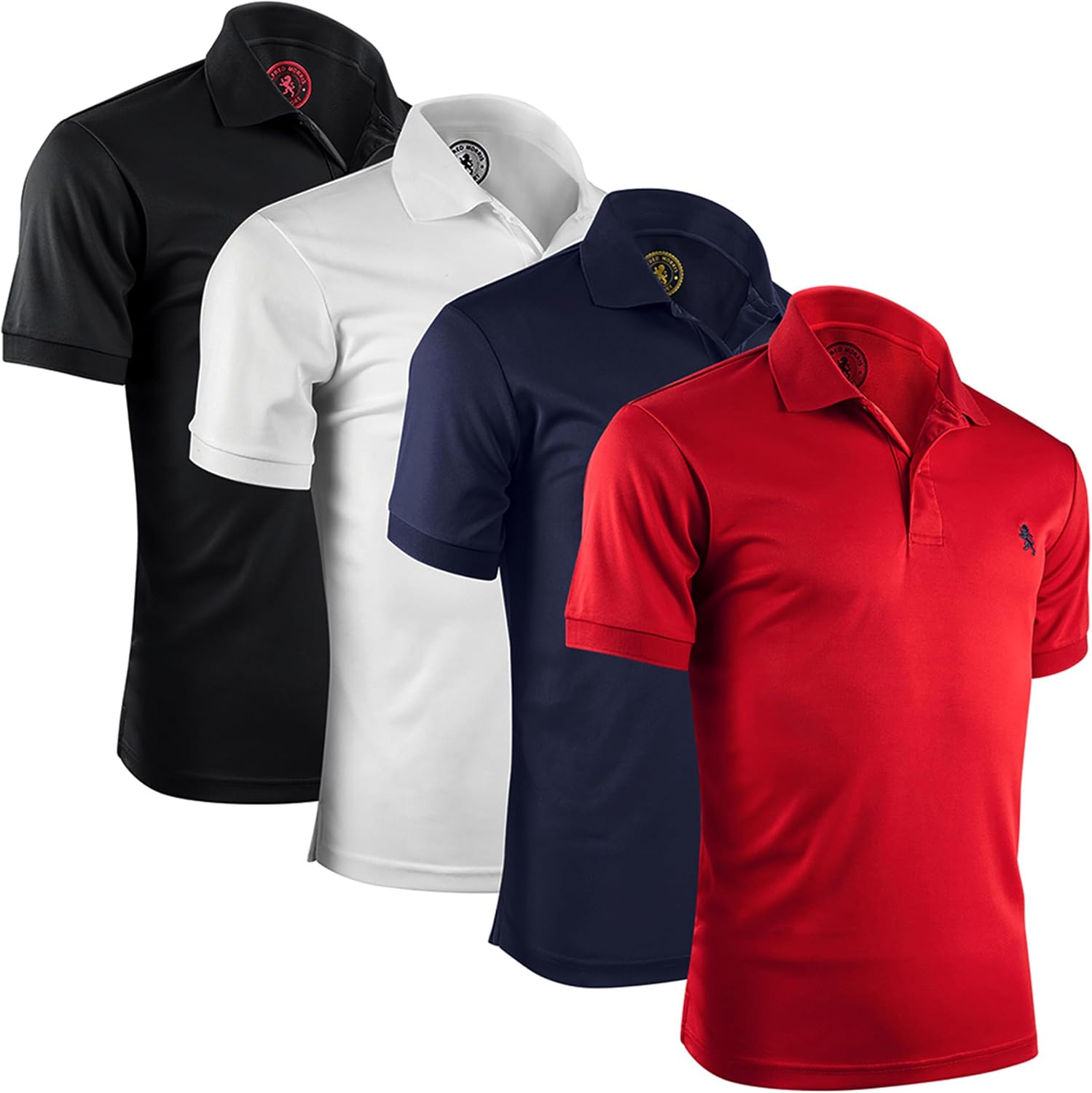 Men's Short Sleeve Polo Shirt, Polyester, 4-Pack - Image 11