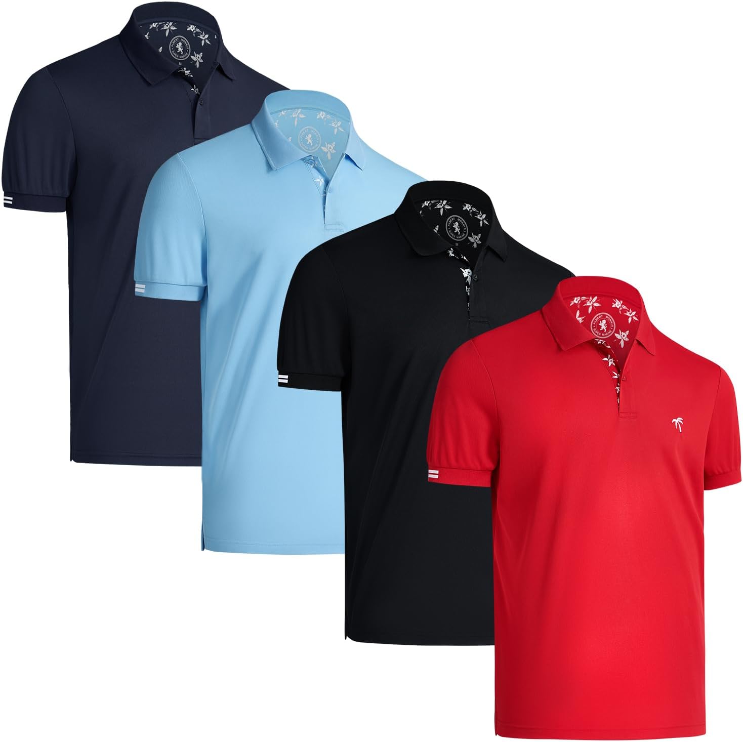 Men's Short Sleeve Polo Shirt, Polyester, 4-Pack - Image 15