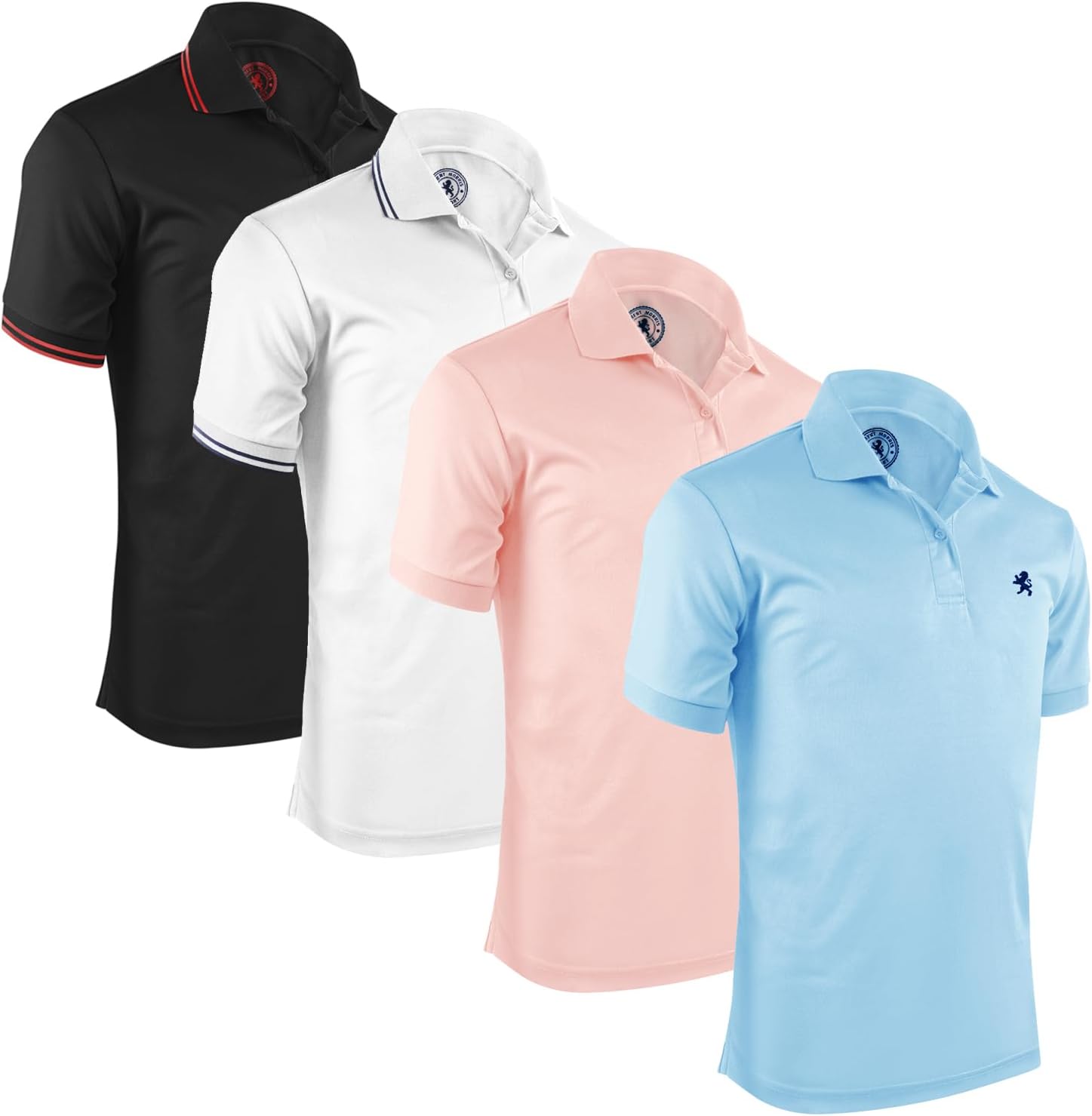 Men's Short Sleeve Polo Shirt, Polyester, 4-Pack - Image 18