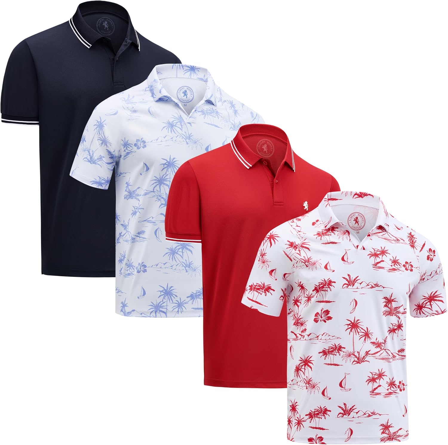 Men's Short Sleeve Polo Shirt, Polyester, 4-Pack - Image 17