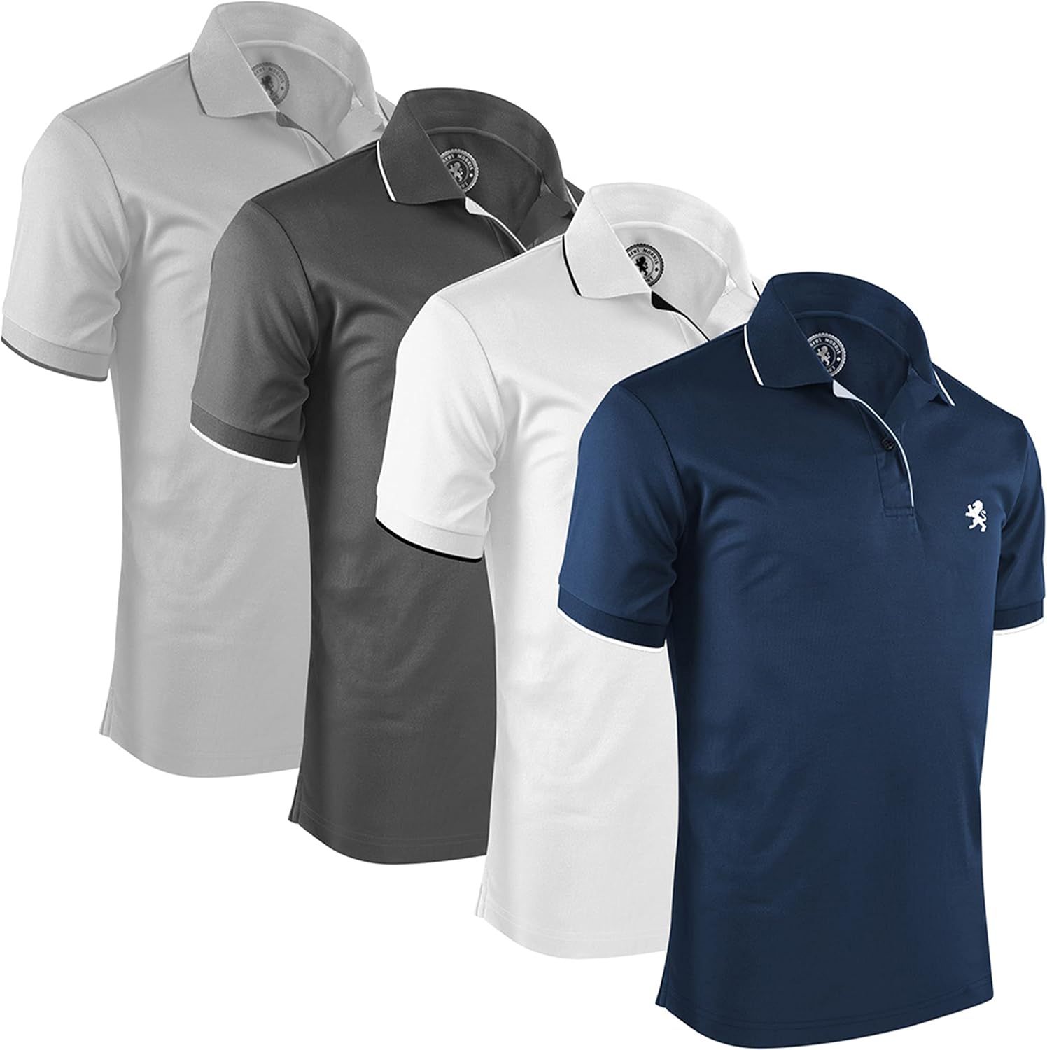 Men's Short Sleeve Polo Shirt, Polyester, 4-Pack - Image 14