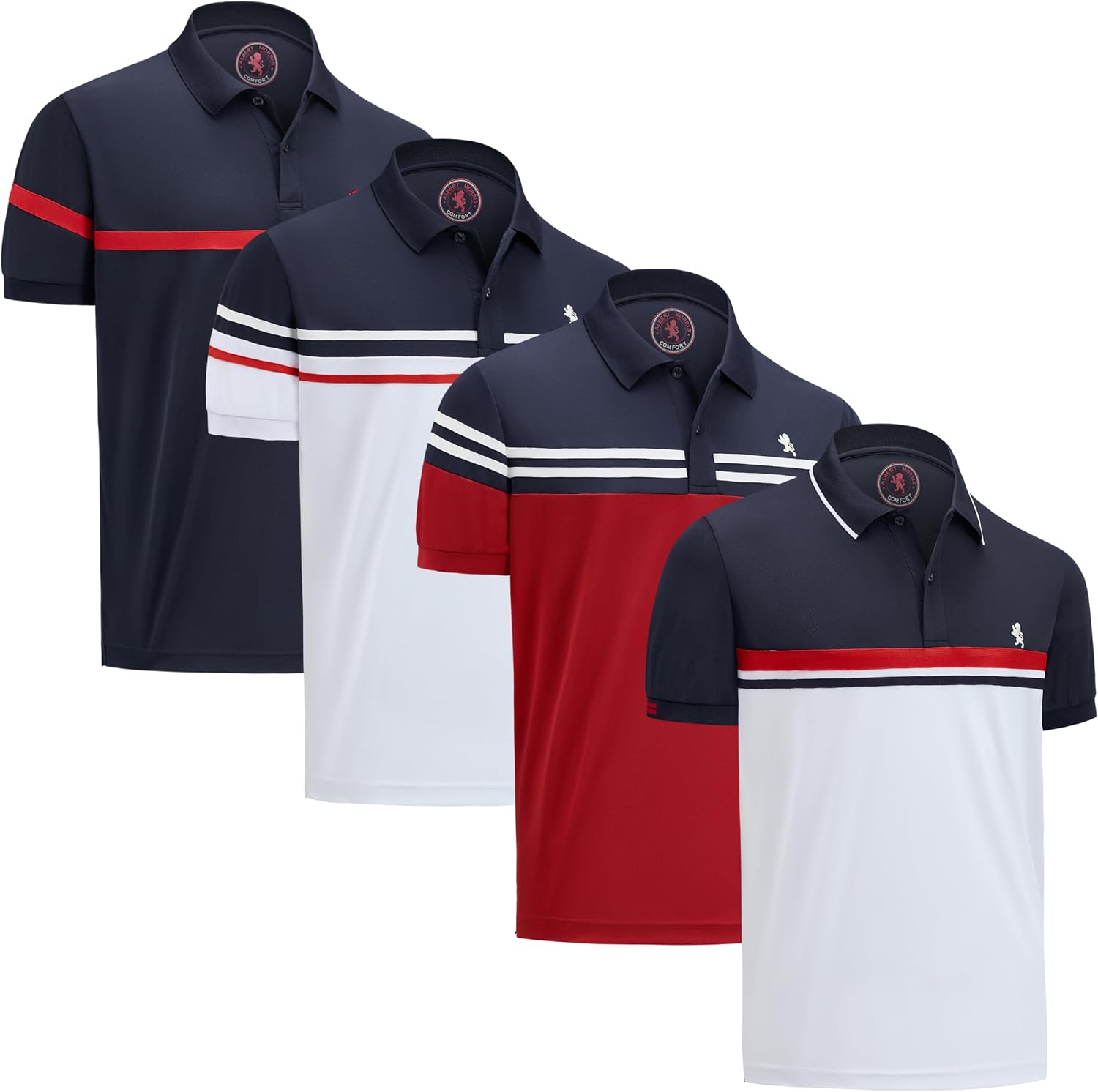 Men's Short Sleeve Polo Shirt, Polyester, 4-Pack - Image 19