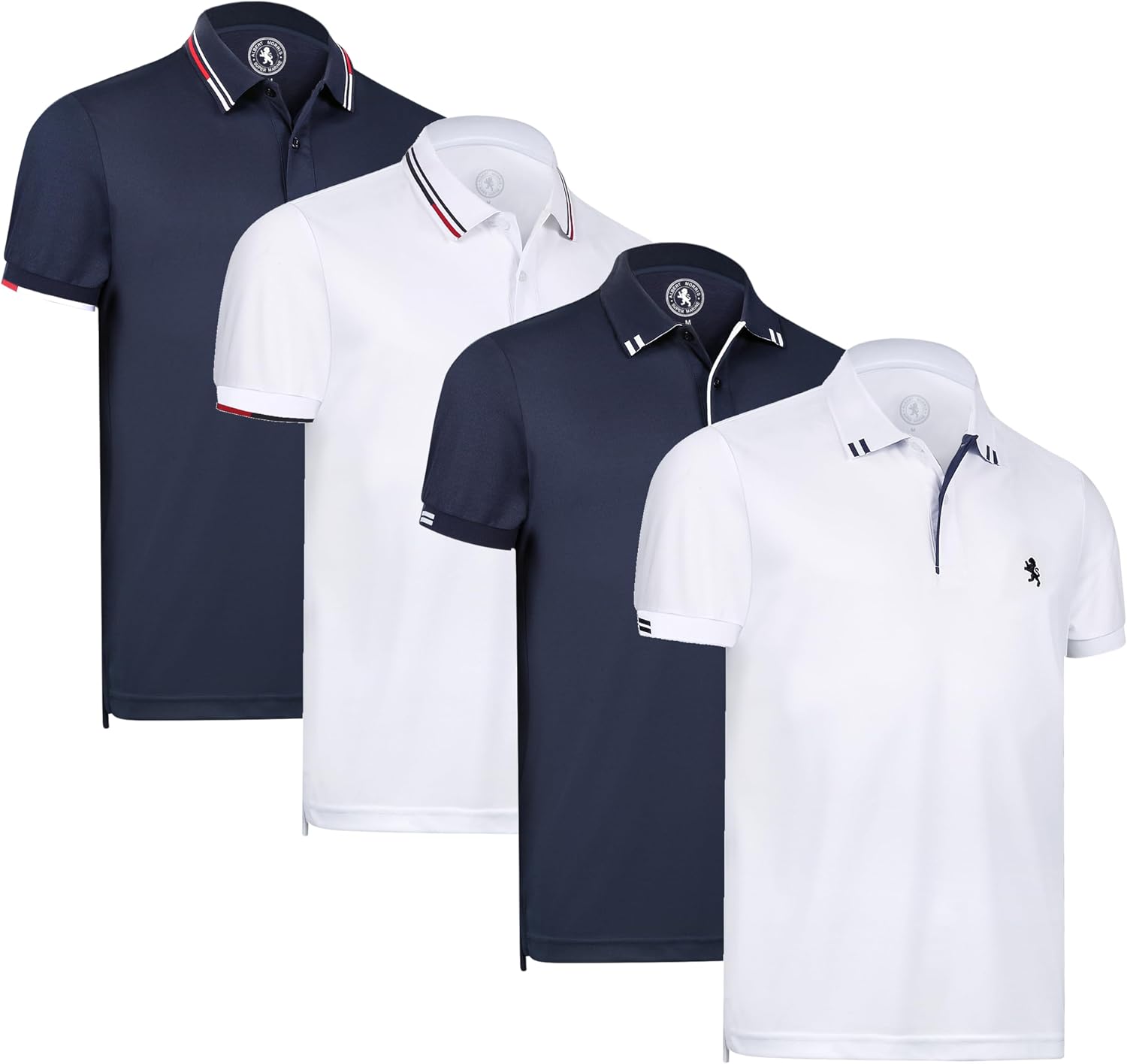 Men's Short Sleeve Polo Shirt, Polyester, 4-Pack - Image 13