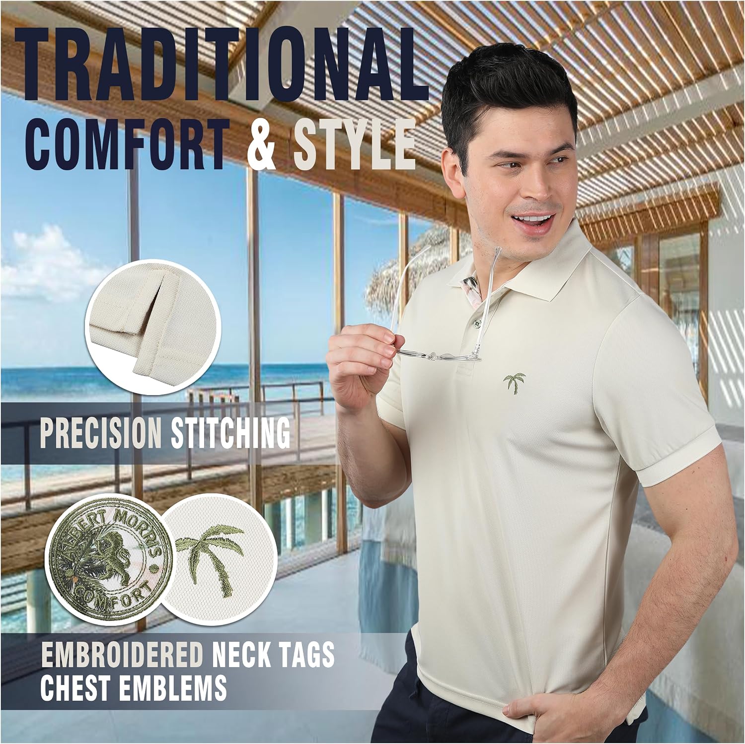 Men's Short Sleeve Polo Shirt, Polyester, 4-Pack - Image 8