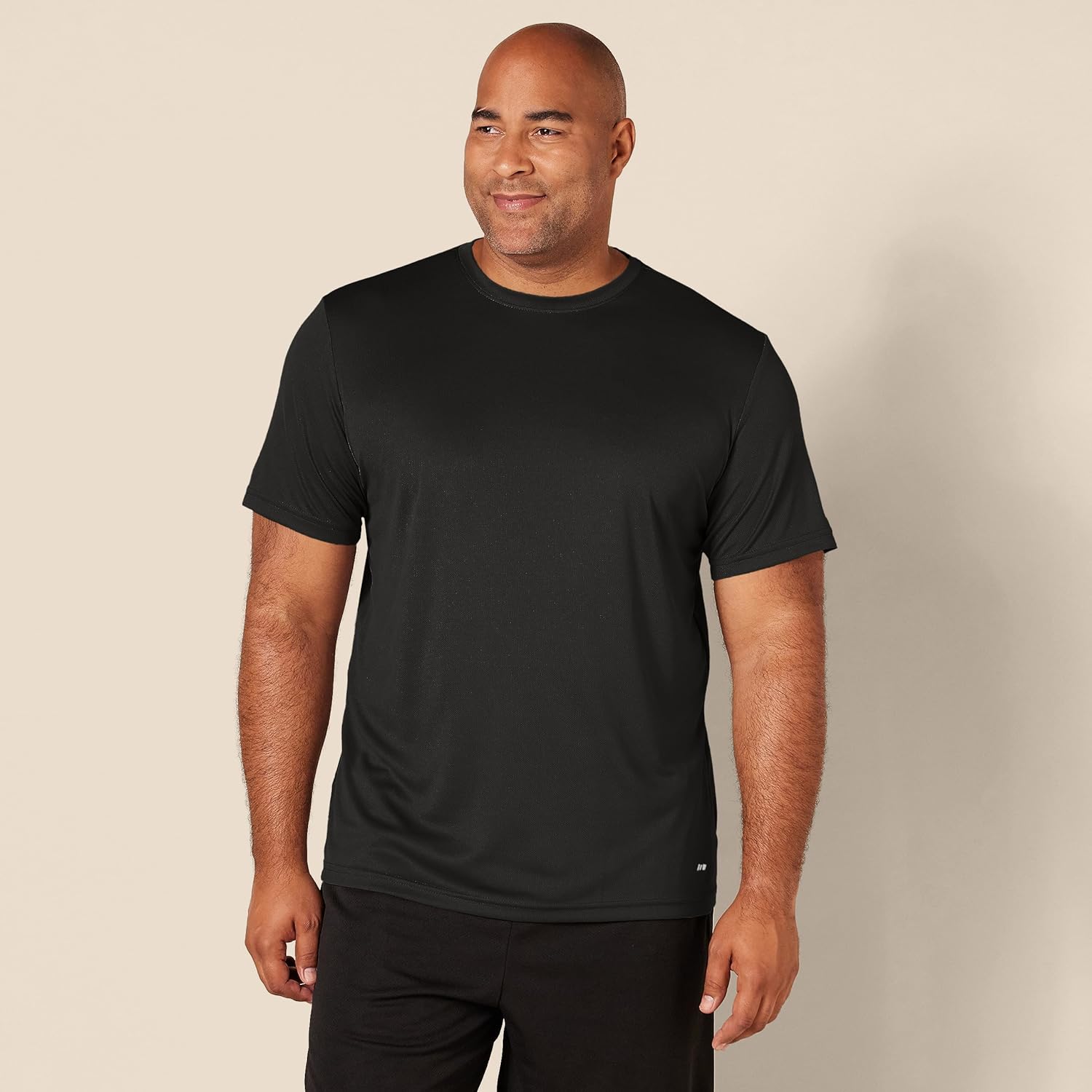 Men's Black Crew Neck T-Shirts, Performance Fabric, 2-Pack - Image 8