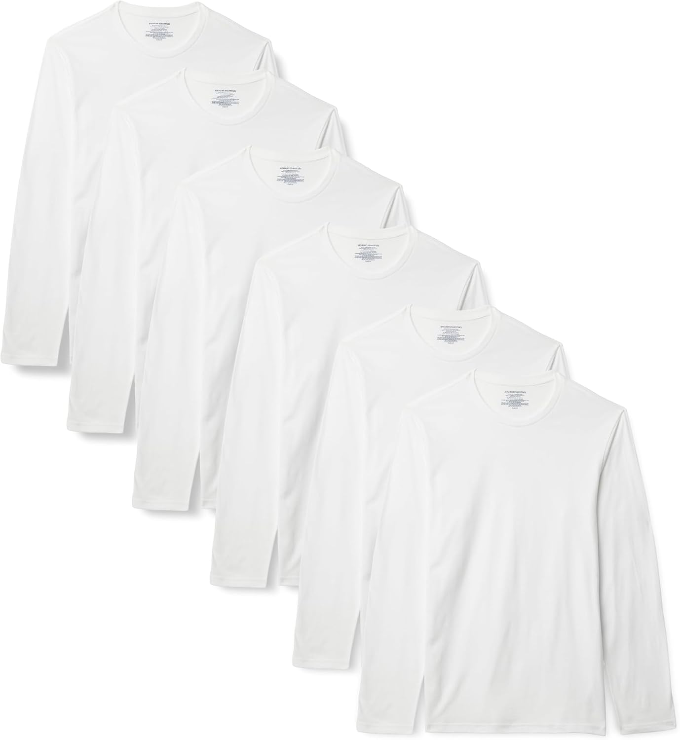 Men's Cotton Blend Crew Neck T-Shirts, White and Black, 6-Pack - Image 9