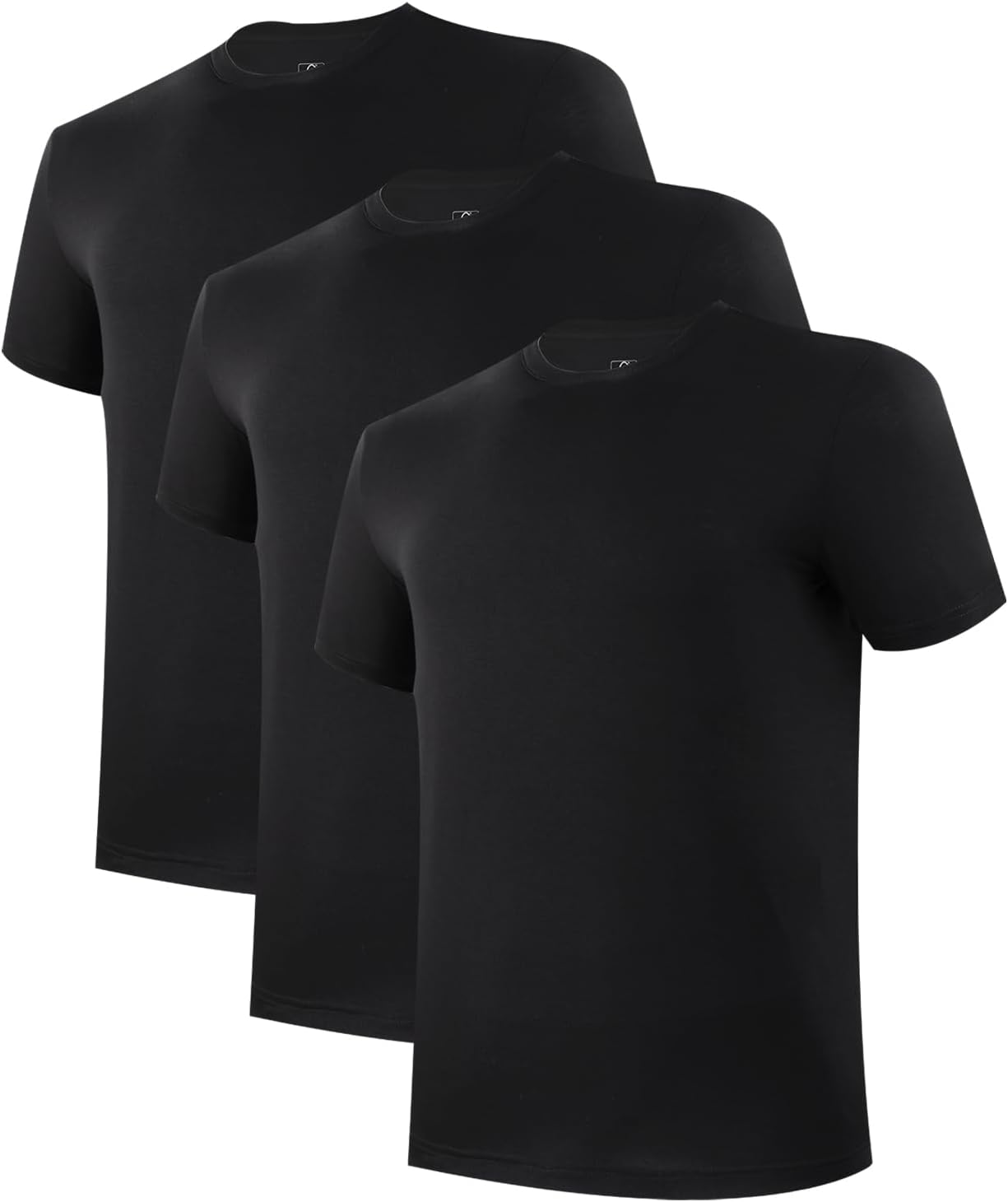 Men's White Crew Neck Undershirts, Bamboo Blend, 3-Pack - Image 9
