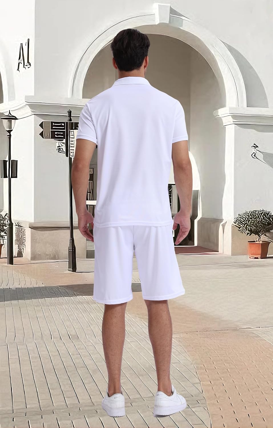 Men's Collared Pique Polo Shirt, Short Sleeve, Quick Dry - Image 7