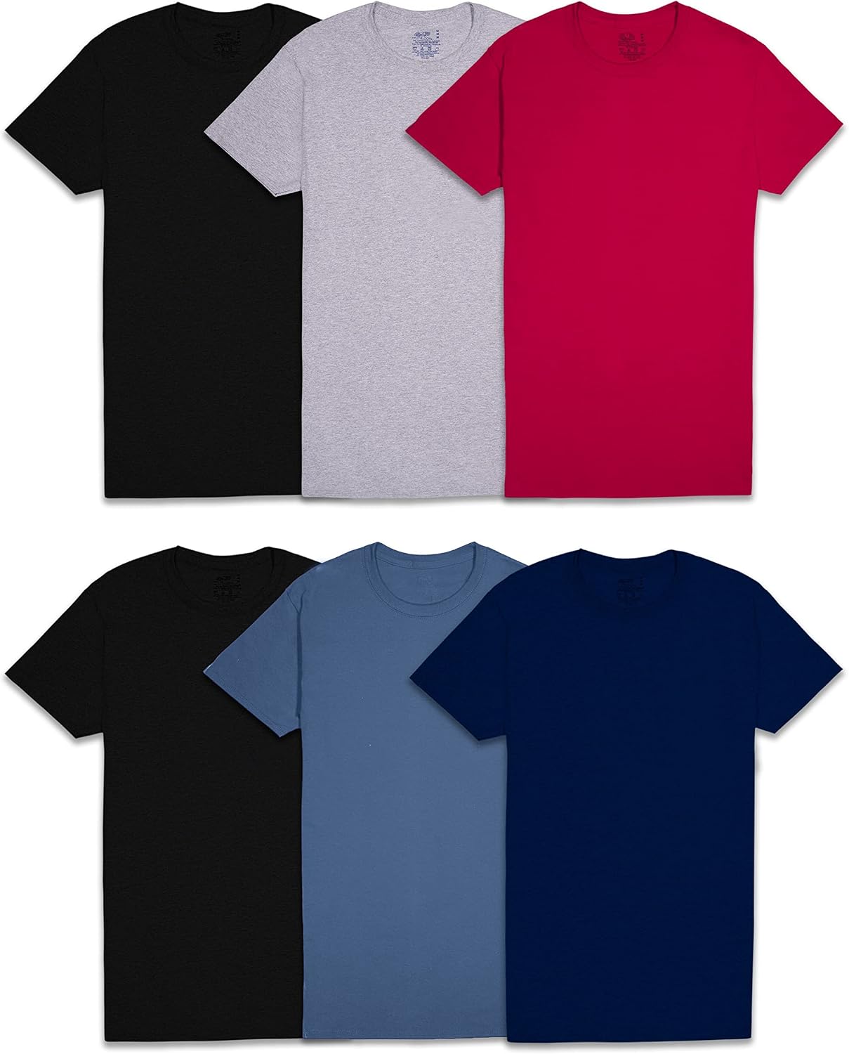 Men's Assorted Crew Neck T-Shirts, Moisture-Wicking, 6-Pack