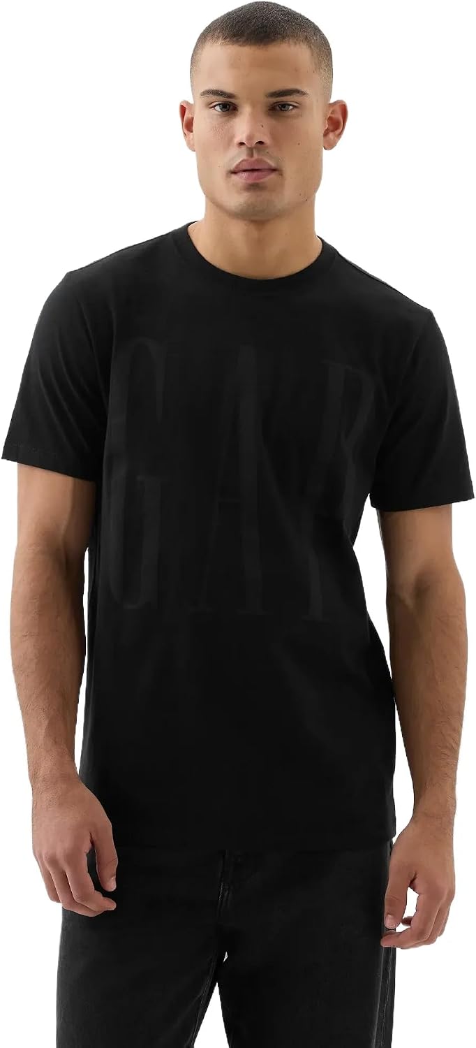 Men's Solid Black Cotton Blend Logo Graphic T-Shirt - Image 17
