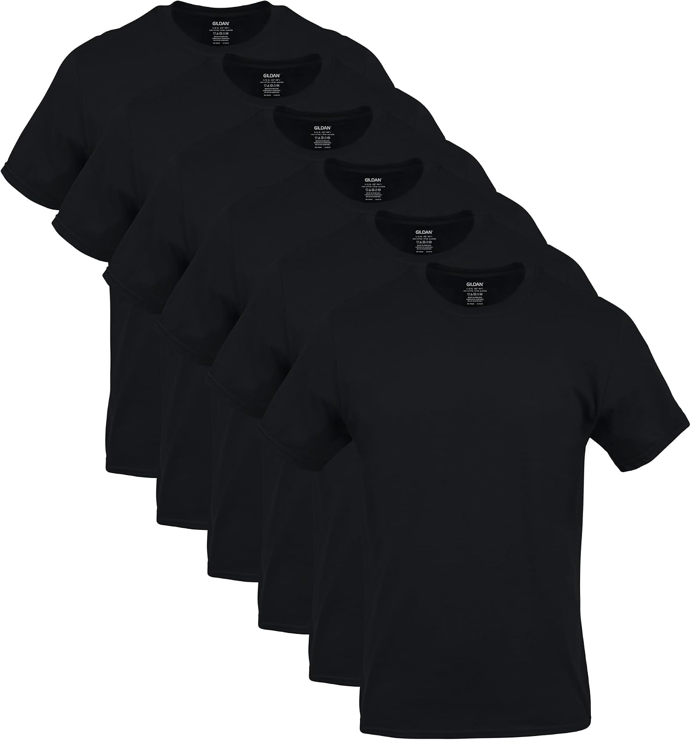 Men's Basic Short Sleeve Crew Neck T-Shirts, Cotton, 5-Pack