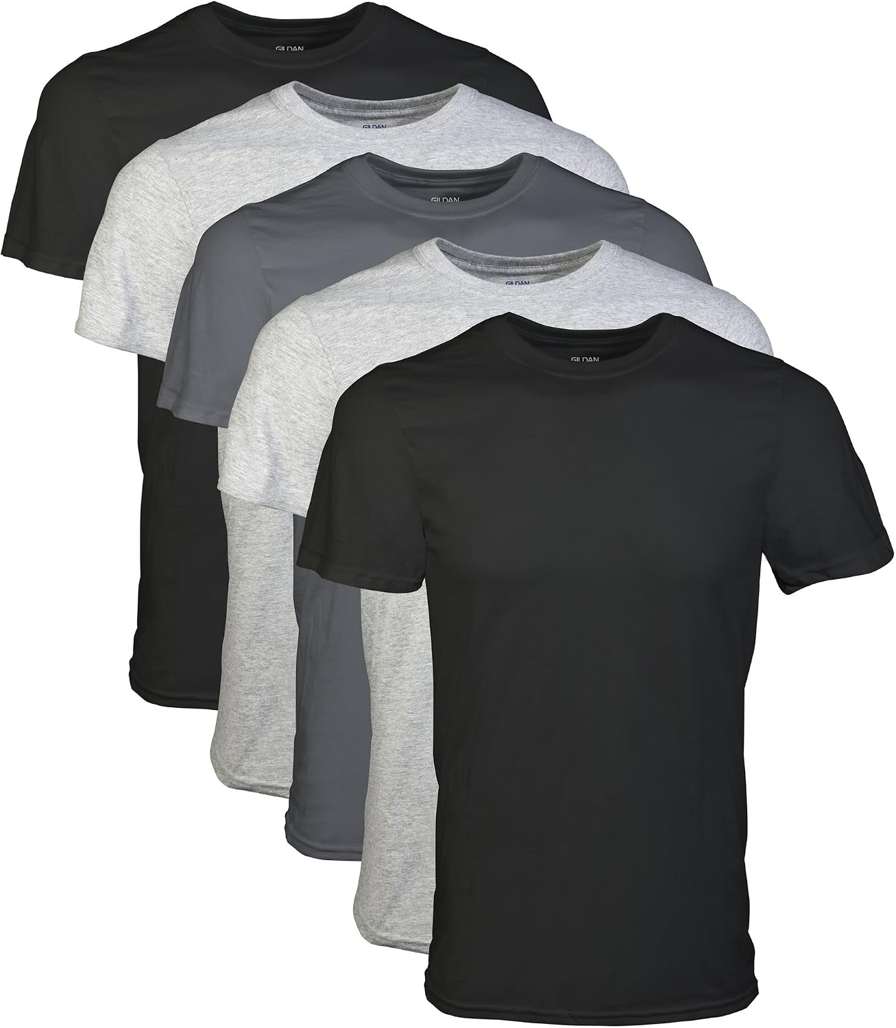 Men's Cotton Blend Crew Neck T-Shirts, Assorted 5-Pack