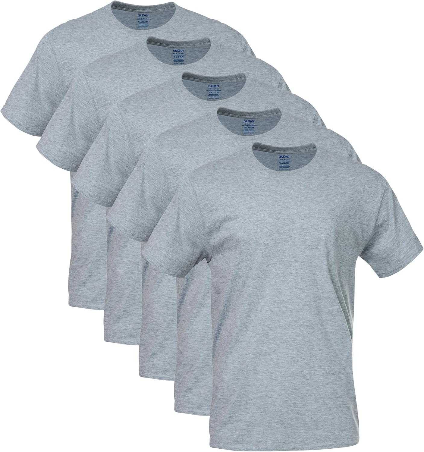 Men's Basic Short Sleeve Crew Neck T-Shirts, Cotton, 5-Pack - Image 8
