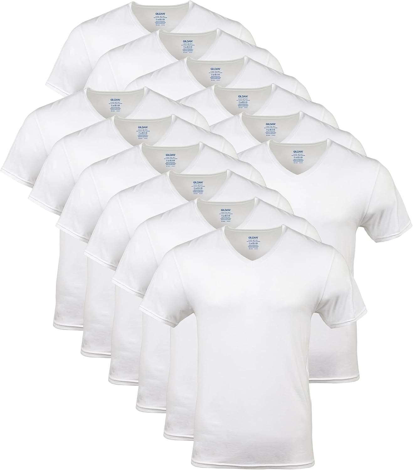 Men's Cotton V-Neck T-Shirts, Short Sleeve, Assorted 5-Pack - Image 7