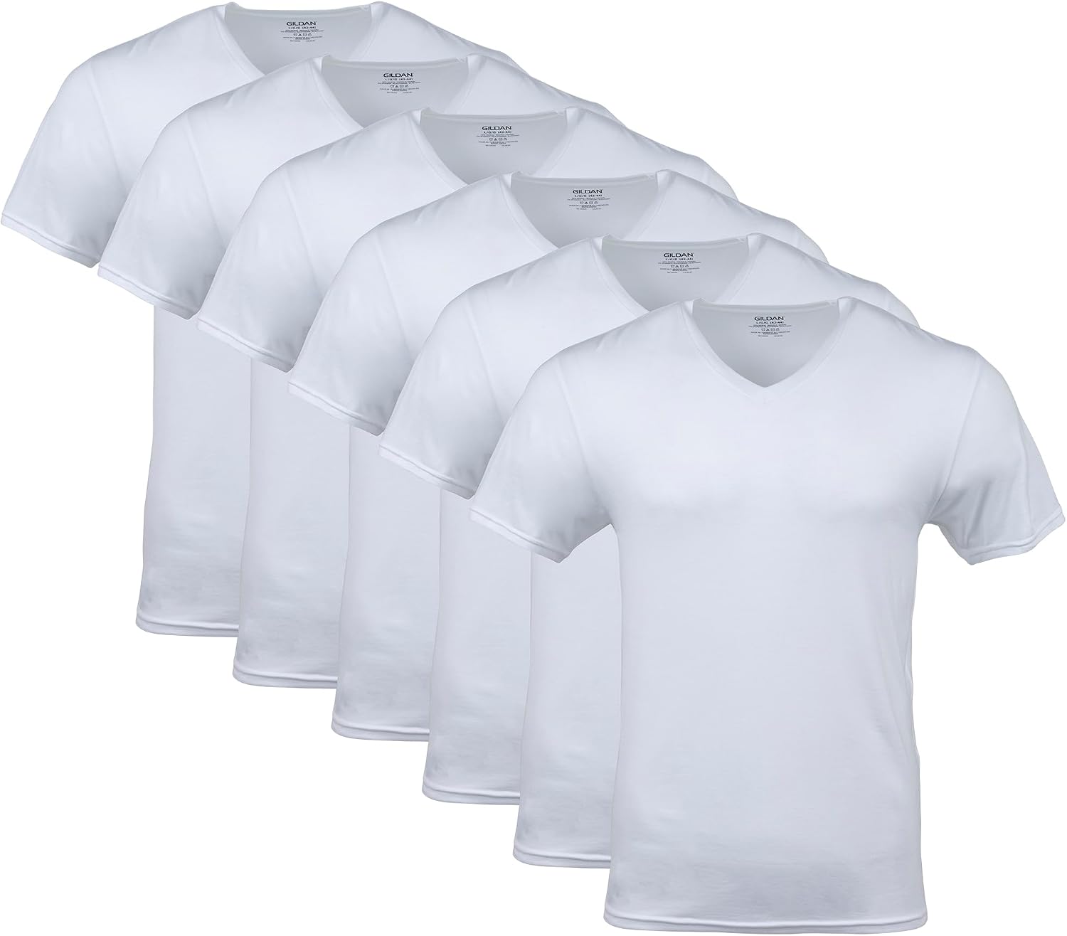 Men's Cotton V-Neck T-Shirts, Short Sleeve, Assorted 5-Pack - Image 8