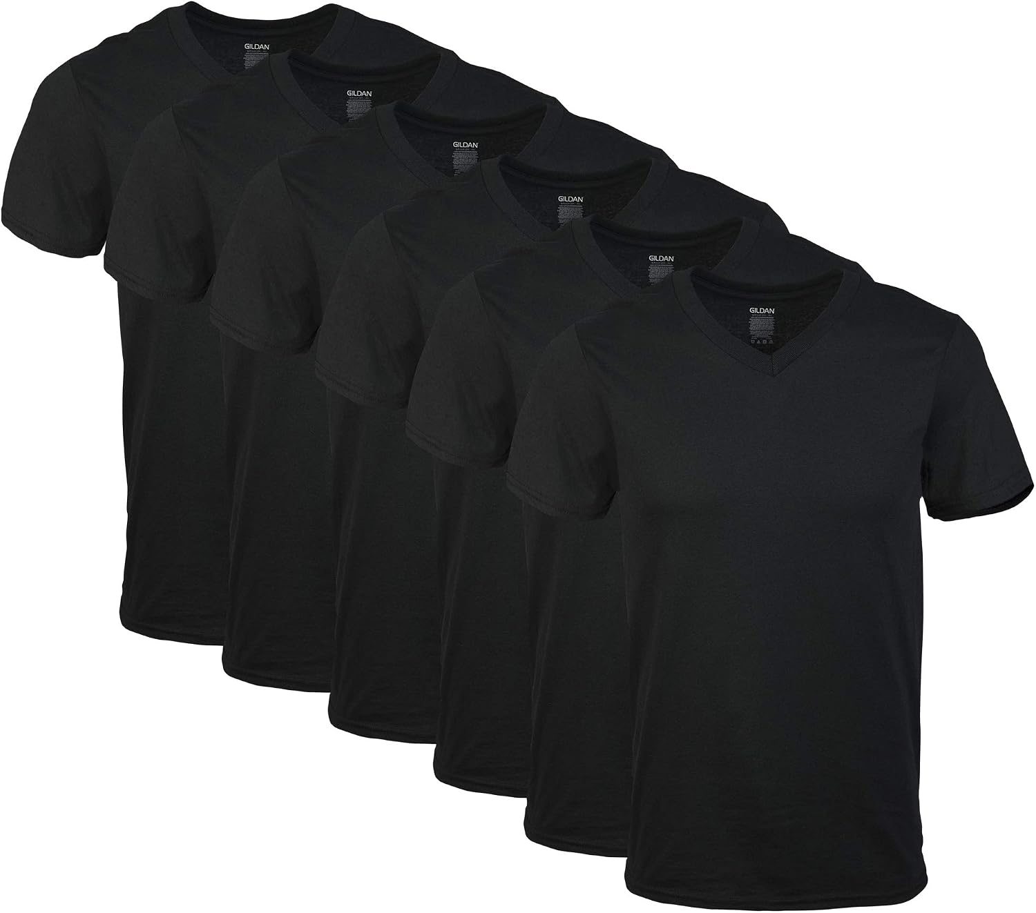 Men's Cotton V-Neck T-Shirts, Short Sleeve, Assorted 5-Pack - Image 10