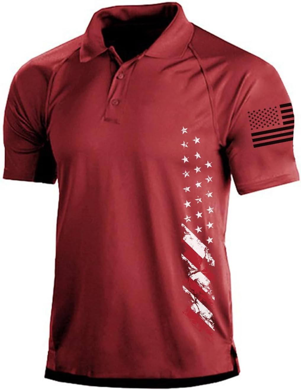 Men's Short Sleeve Polo, Graphic Print, Polyester Blend - Image 19