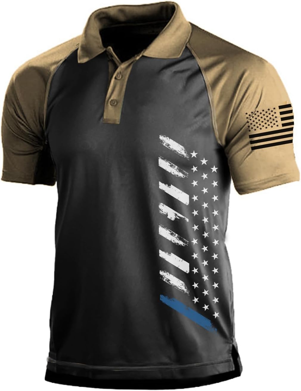 Men's Short Sleeve Polo, Graphic Print, Polyester Blend - Image 49