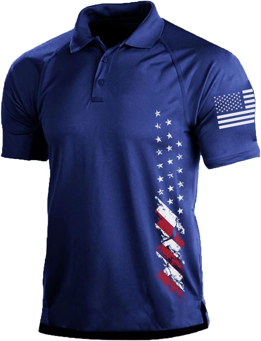 Men's Short Sleeve Polo, Graphic Print, Polyester Blend - Image 46