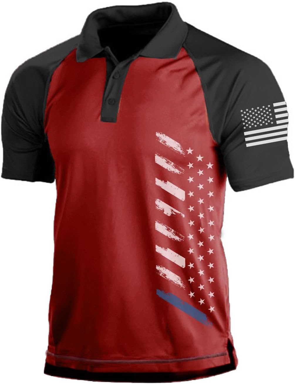Men's Short Sleeve Polo, Graphic Print, Polyester Blend - Image 37