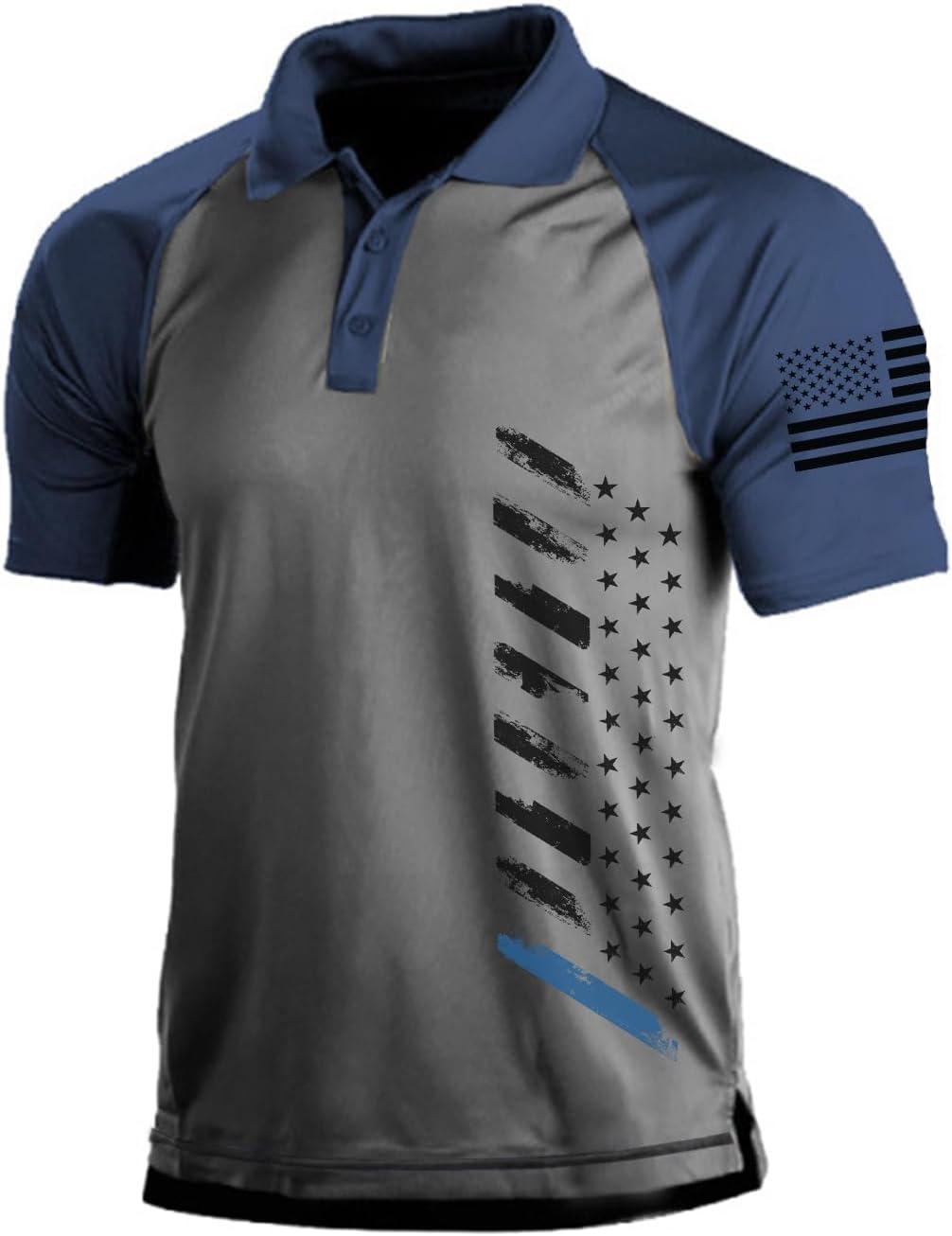 Men's Short Sleeve Polo, Graphic Print, Polyester Blend - Image 33