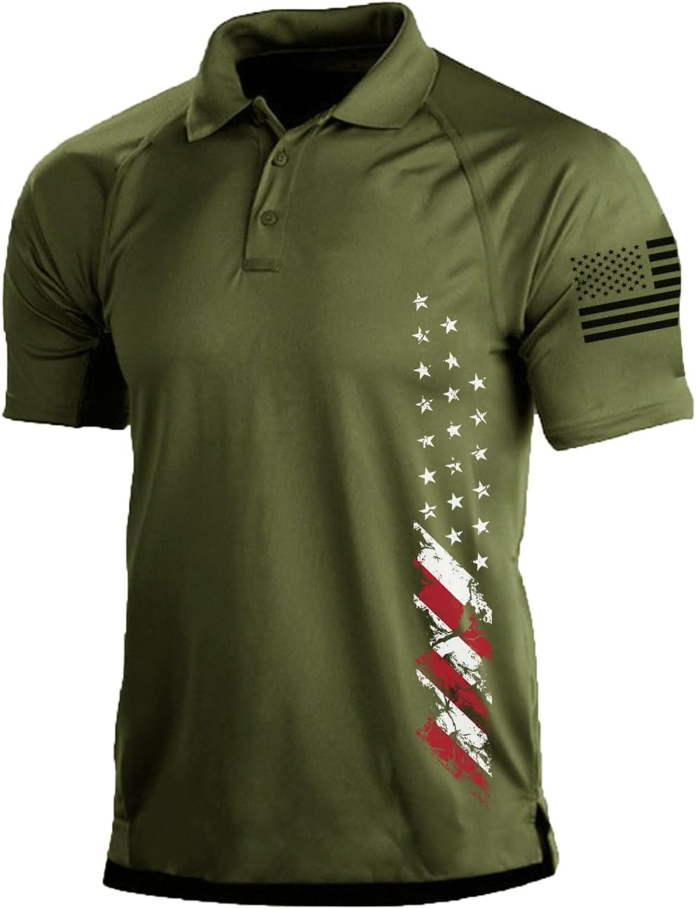 Men's Short Sleeve Polo, Graphic Print, Polyester Blend - Image 12