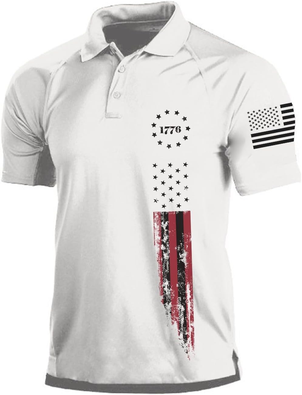 Men's Short Sleeve Polo, Graphic Print, Polyester Blend - Image 9