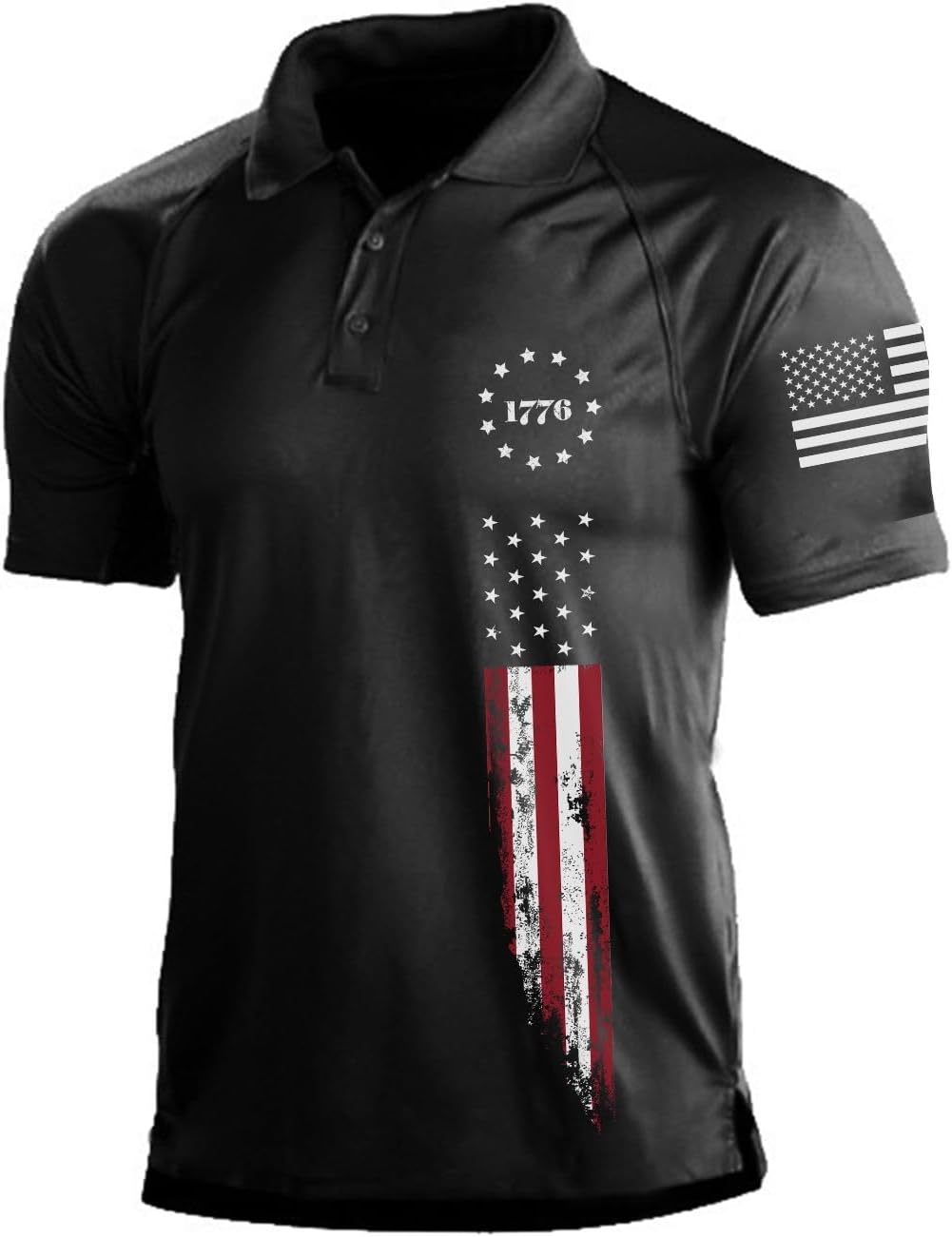 Men's Short Sleeve Polo, Graphic Print, Polyester Blend - Image 20