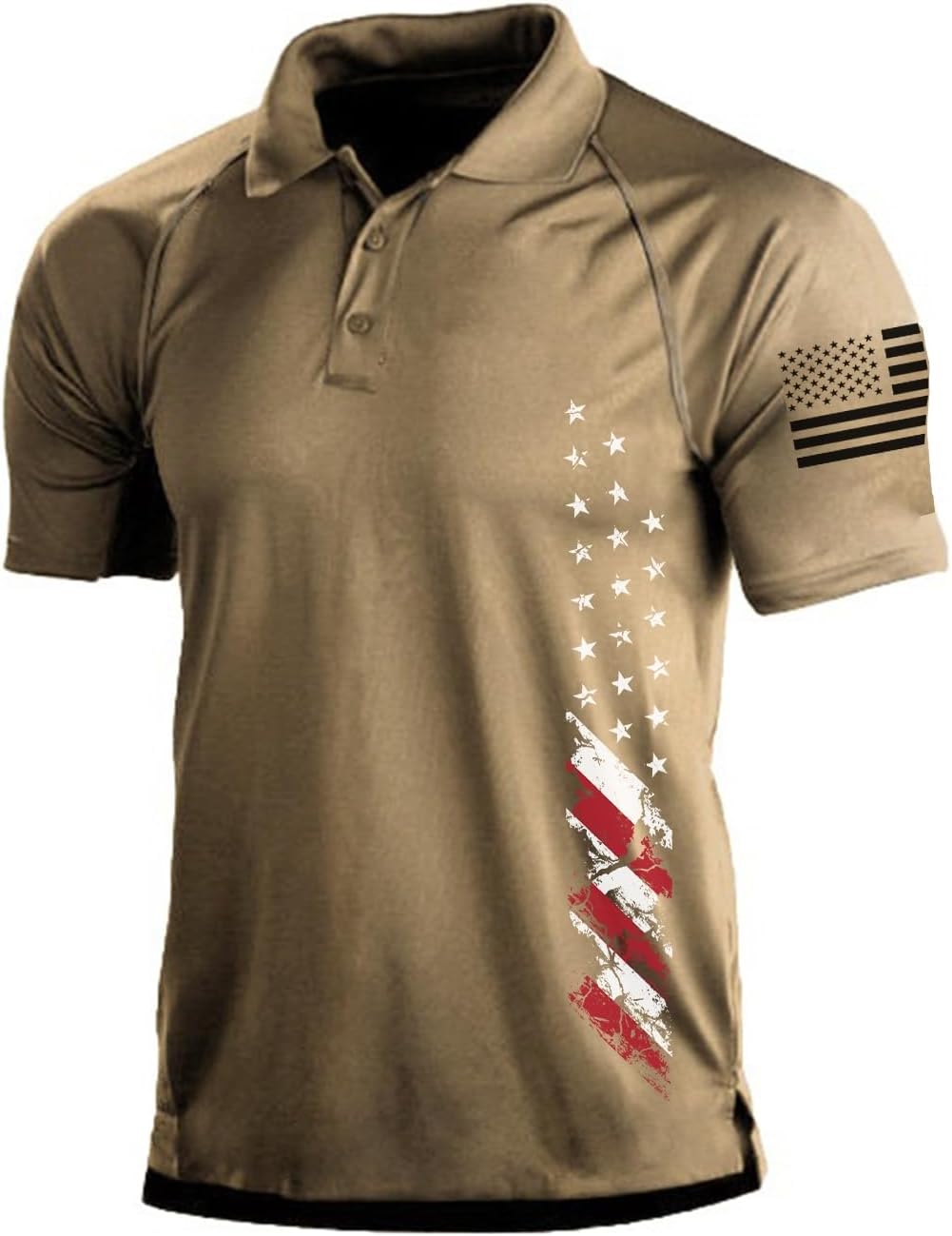 Men's Short Sleeve Polo, Graphic Print, Polyester Blend - Image 16