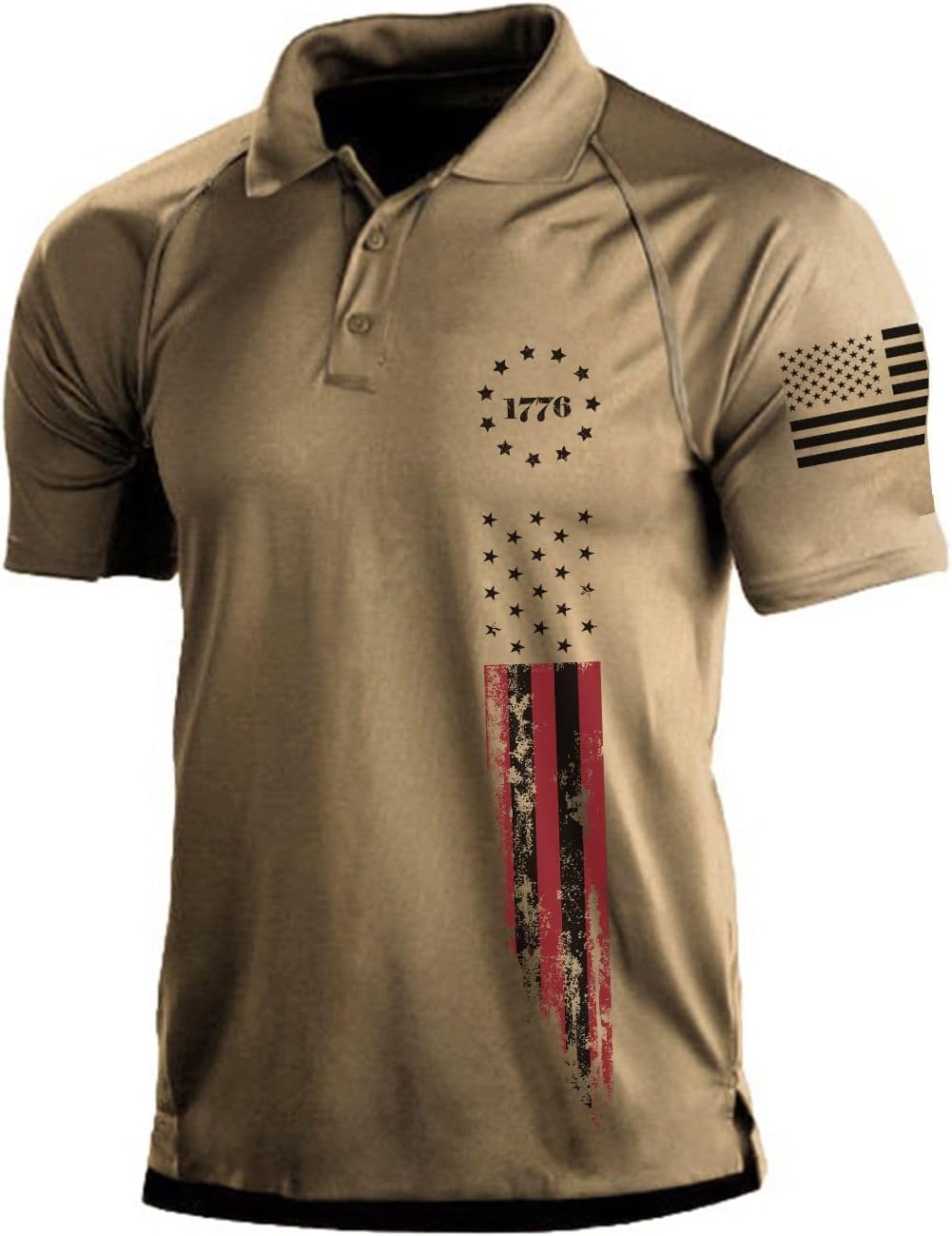 Men's Short Sleeve Polo, Graphic Print, Polyester Blend - Image 24